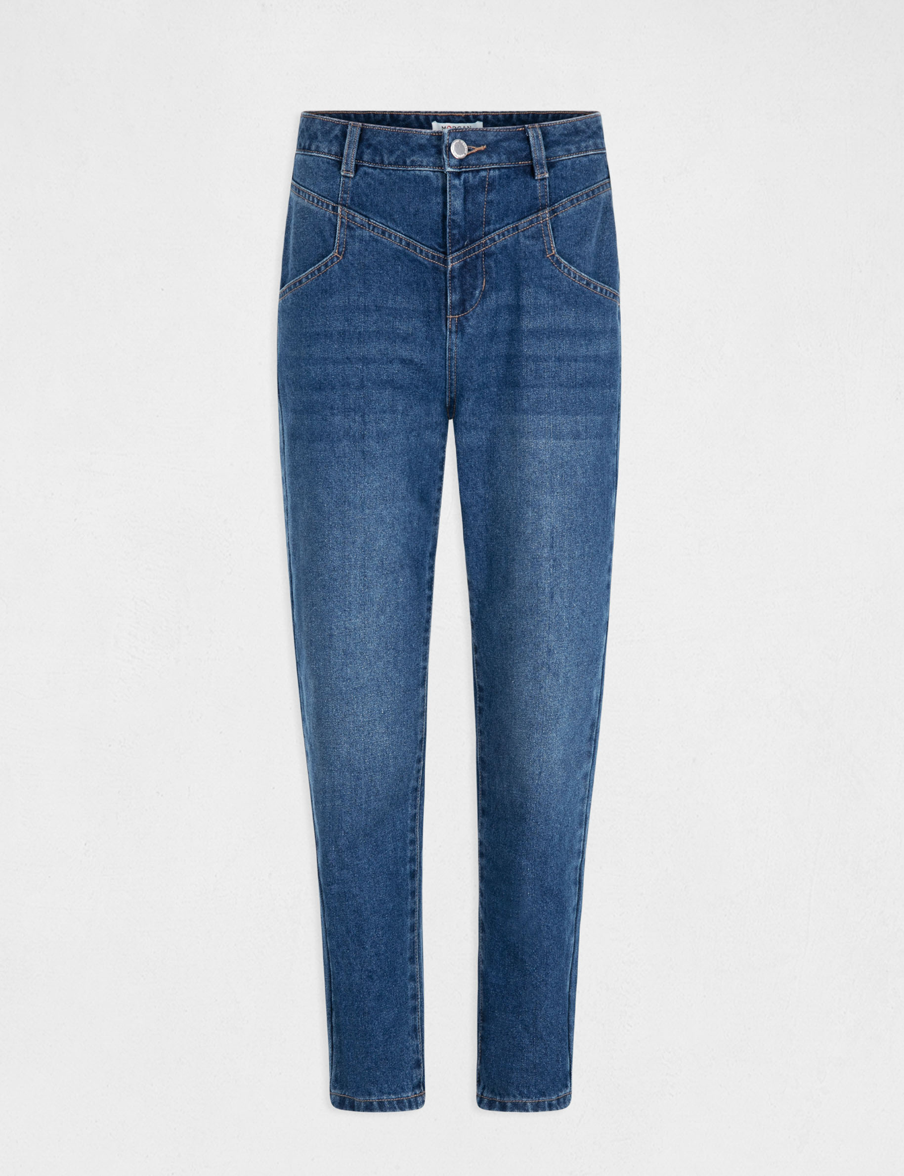 high waisted cropped straight jeans stone denim ladies High-waisted cropped straight jeans stone denim ladies'