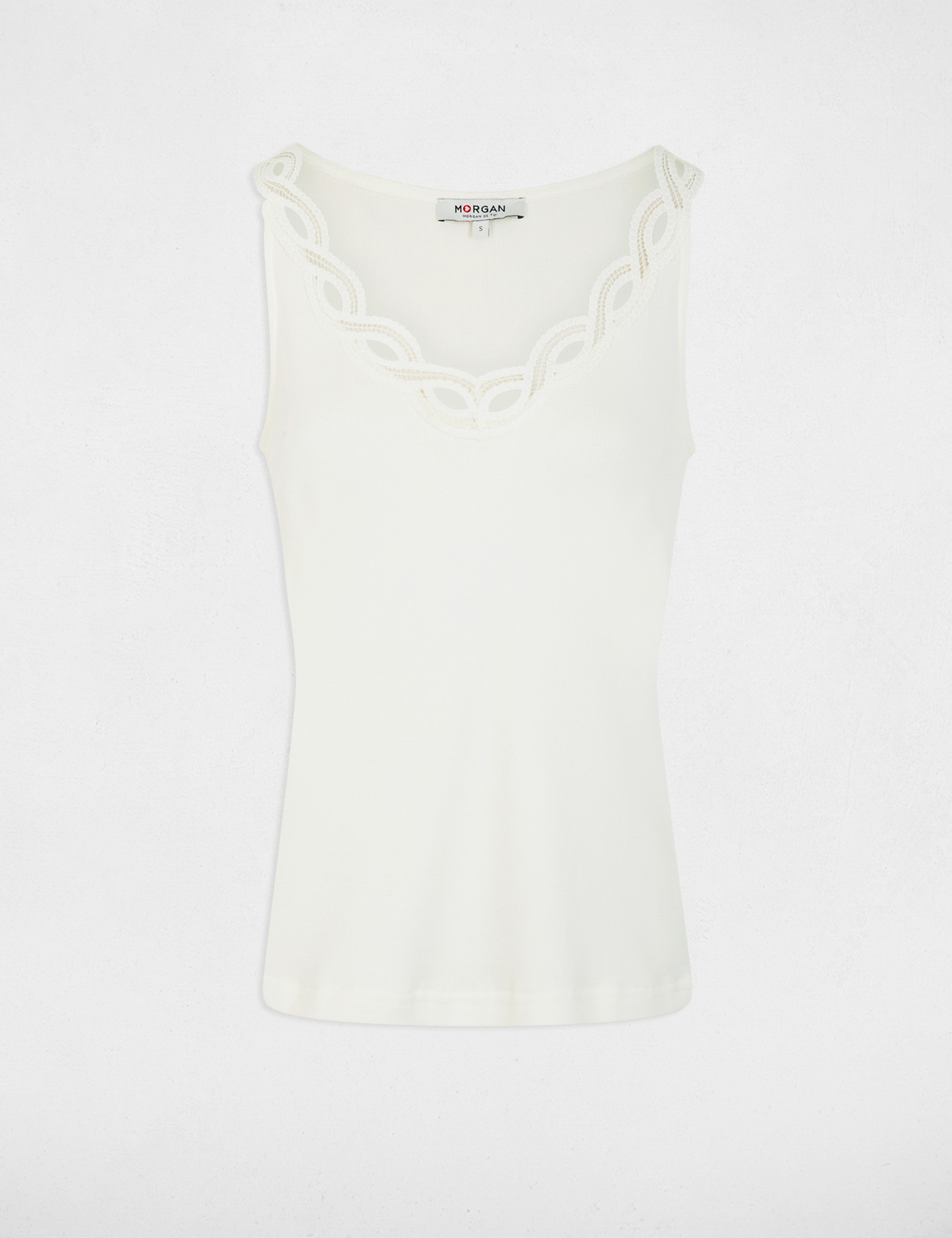 Fitted v-neck tank top white women