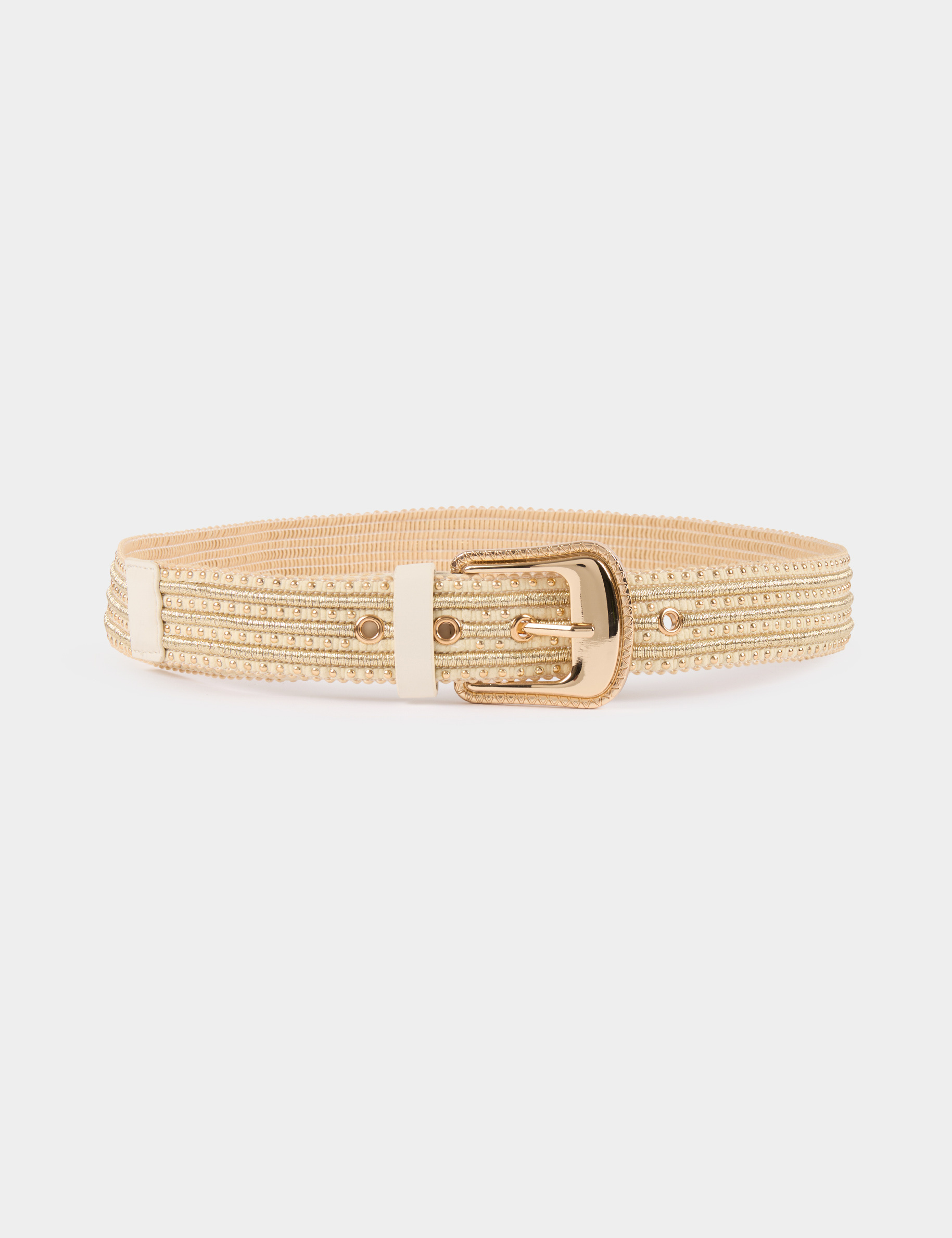 Ceinture à clous ivoire femme