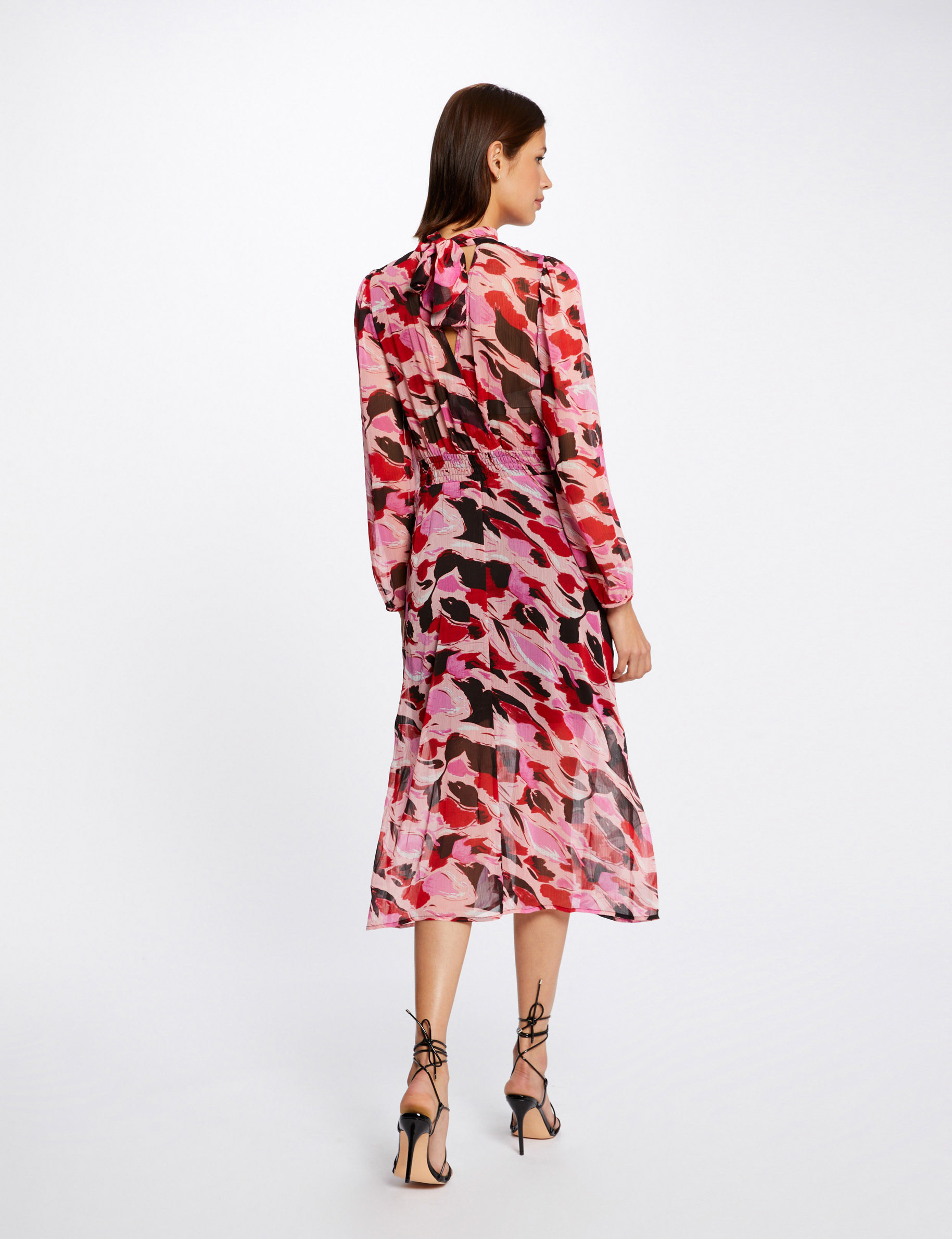 Midi straight dress abstract print multico ladies'