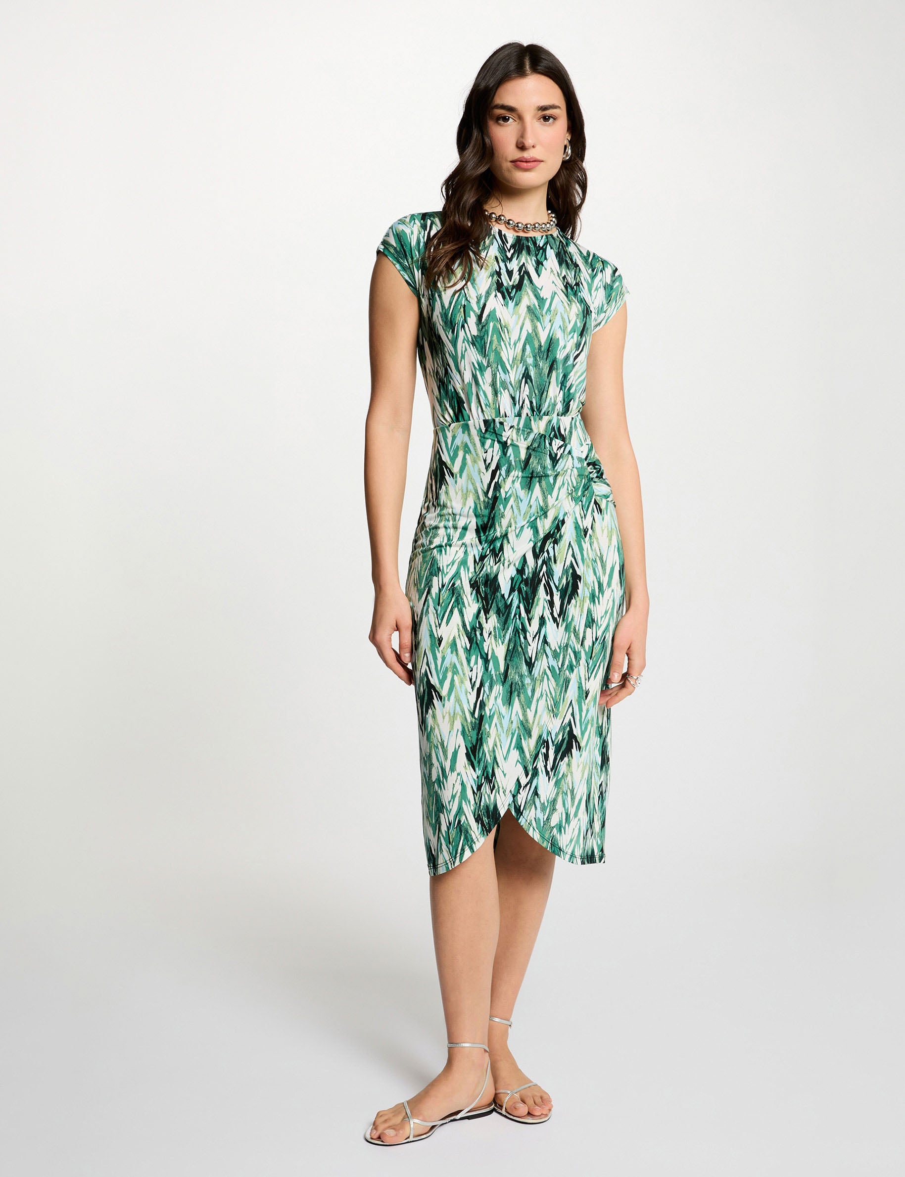 Straight printed dress multicolor women