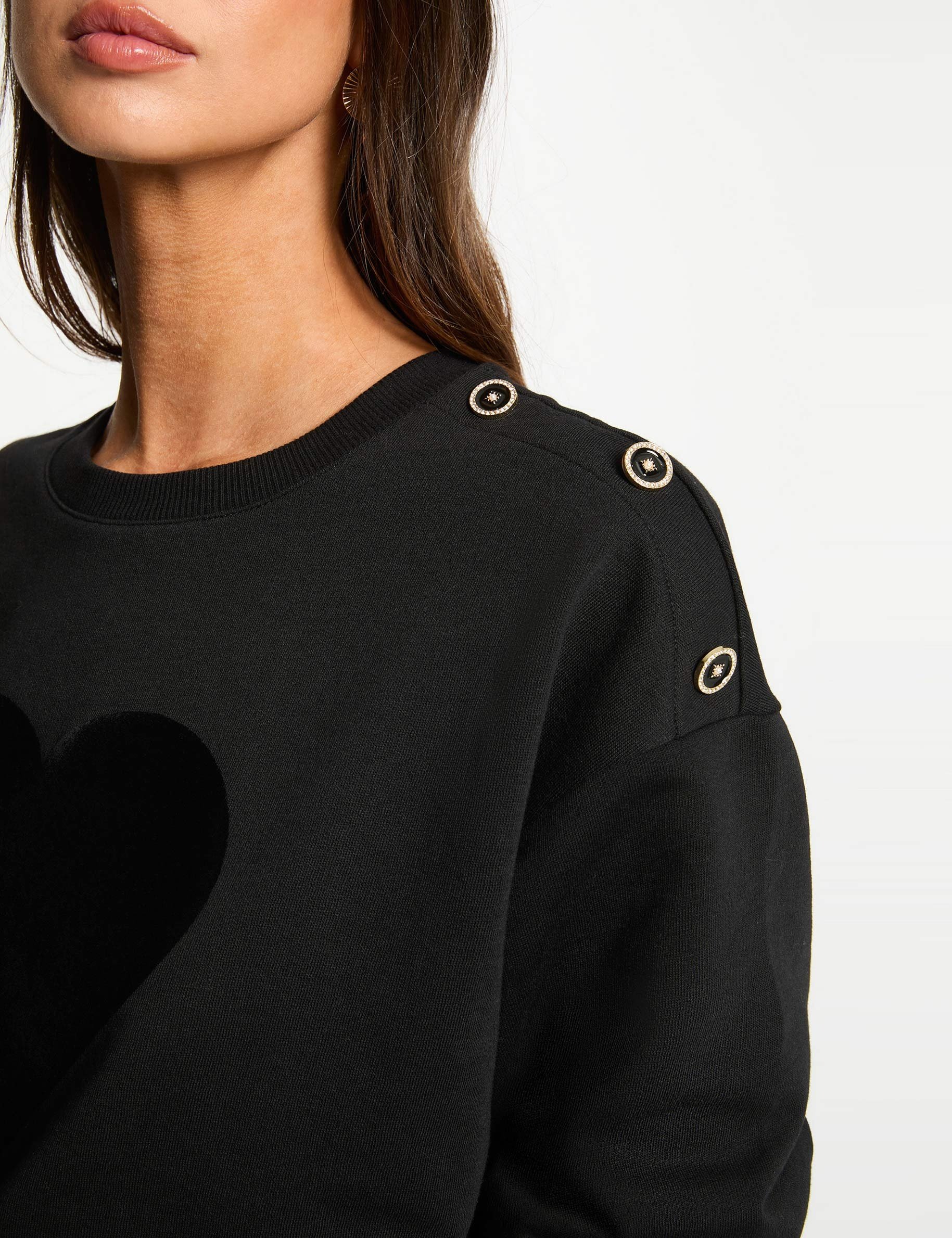 printed sweatshirt with round neck black women Printed sweatshirt with round neck black women