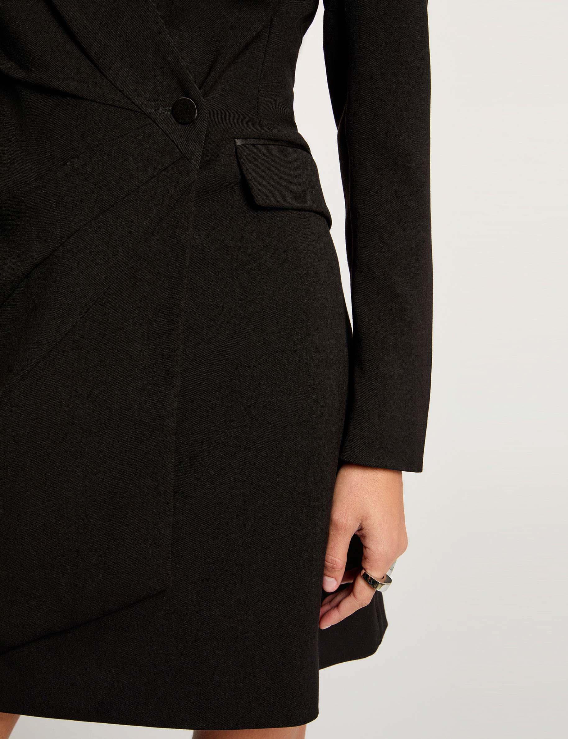 robe blazer col v noir femme black women