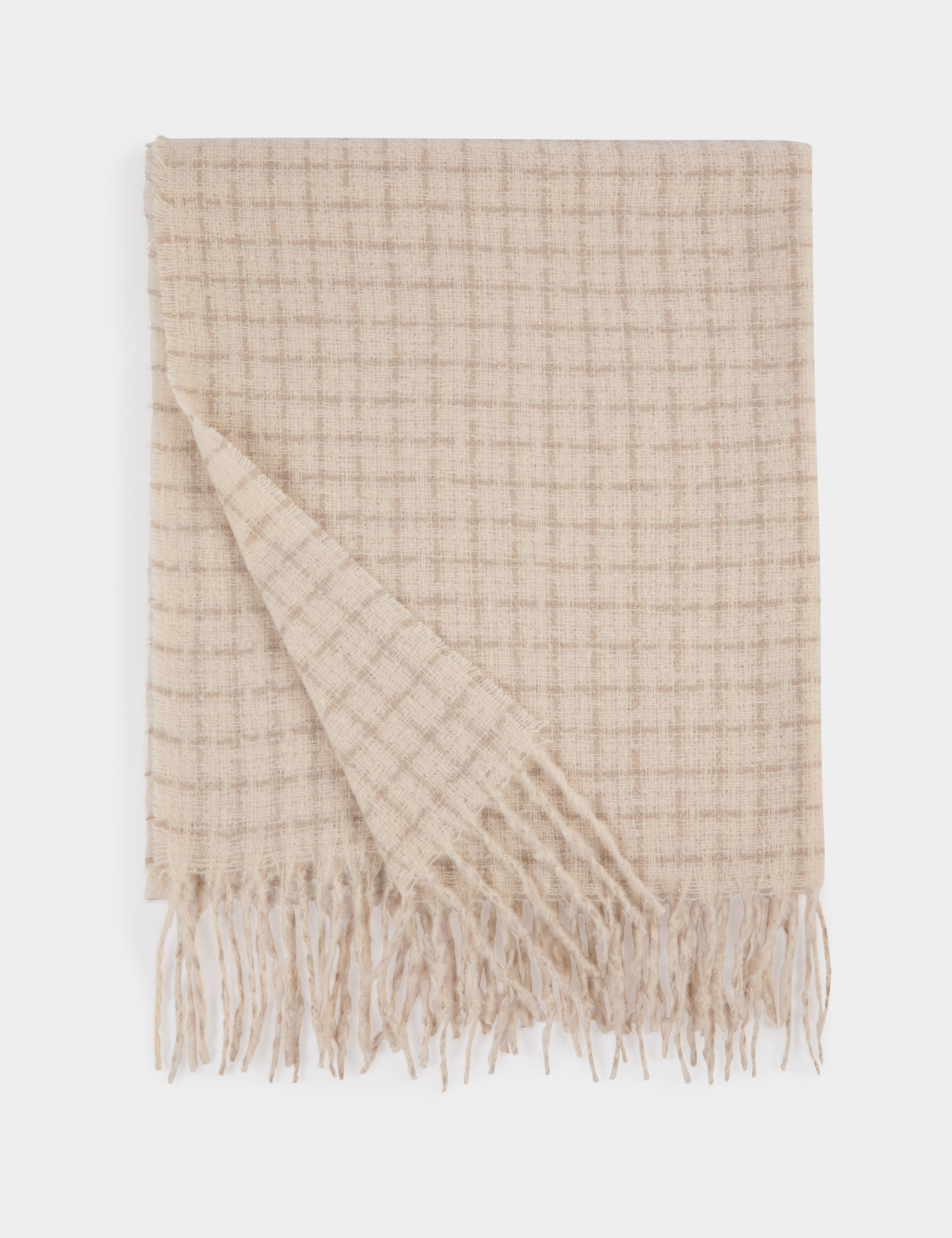 check print scarf ivory women Check print scarf ivory women