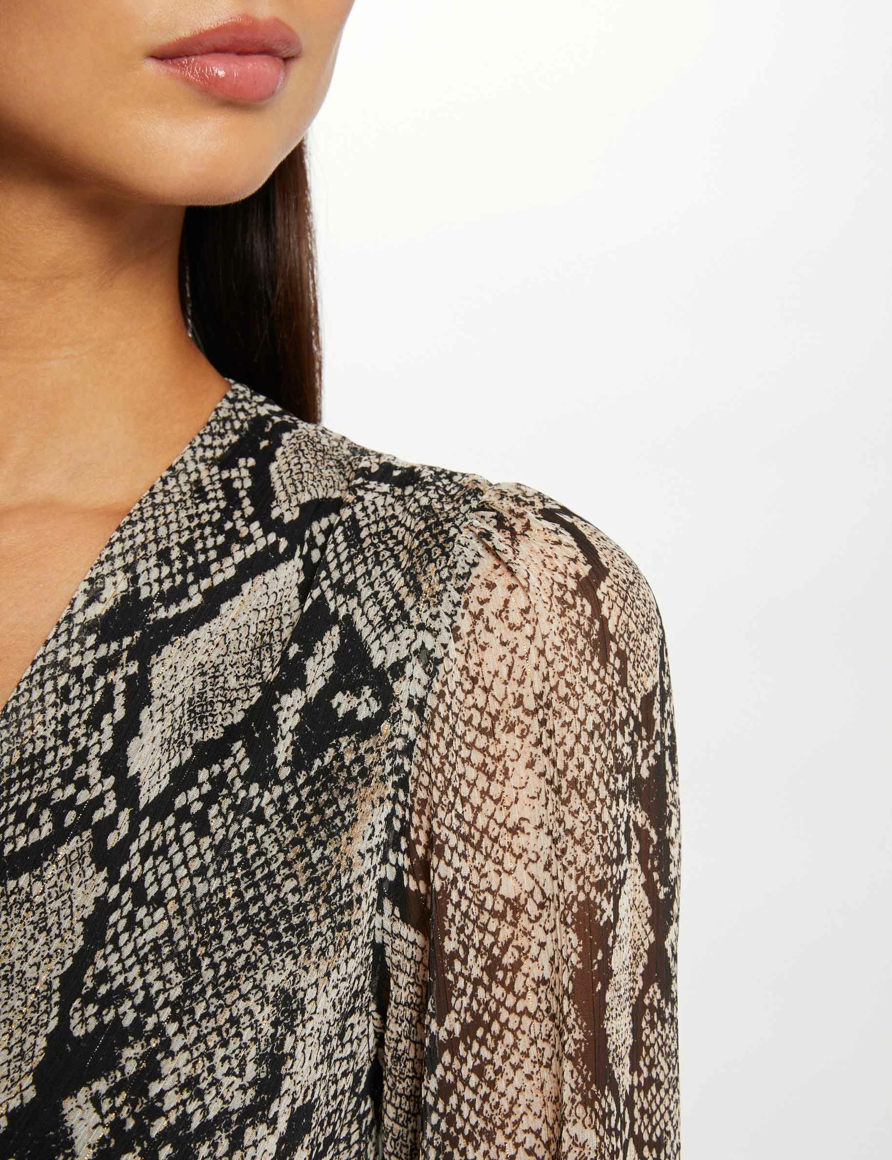 A-line dress with snake print multicolor women