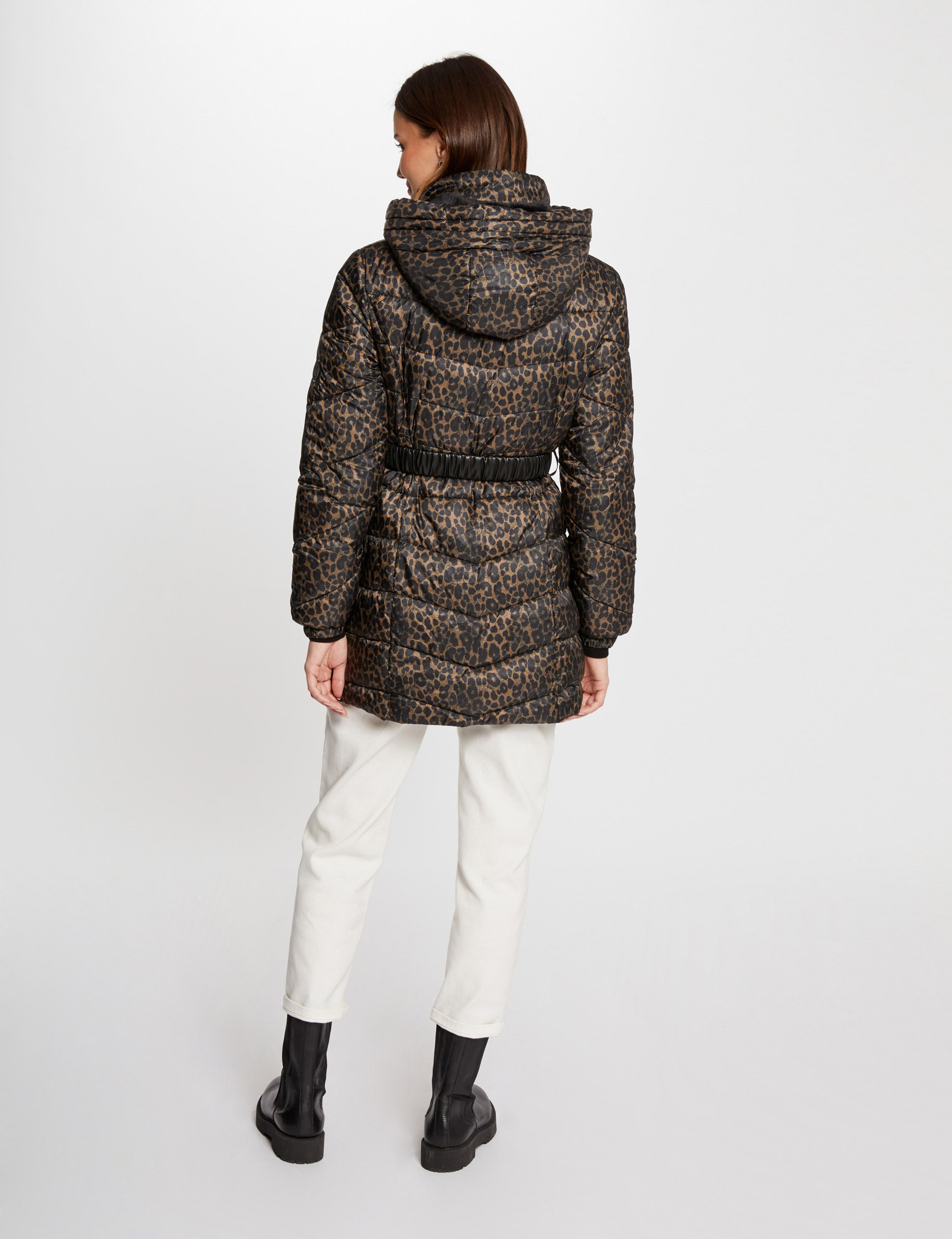 printed padded jacket hood multicolored women Printed padded jacket hood multicolored women