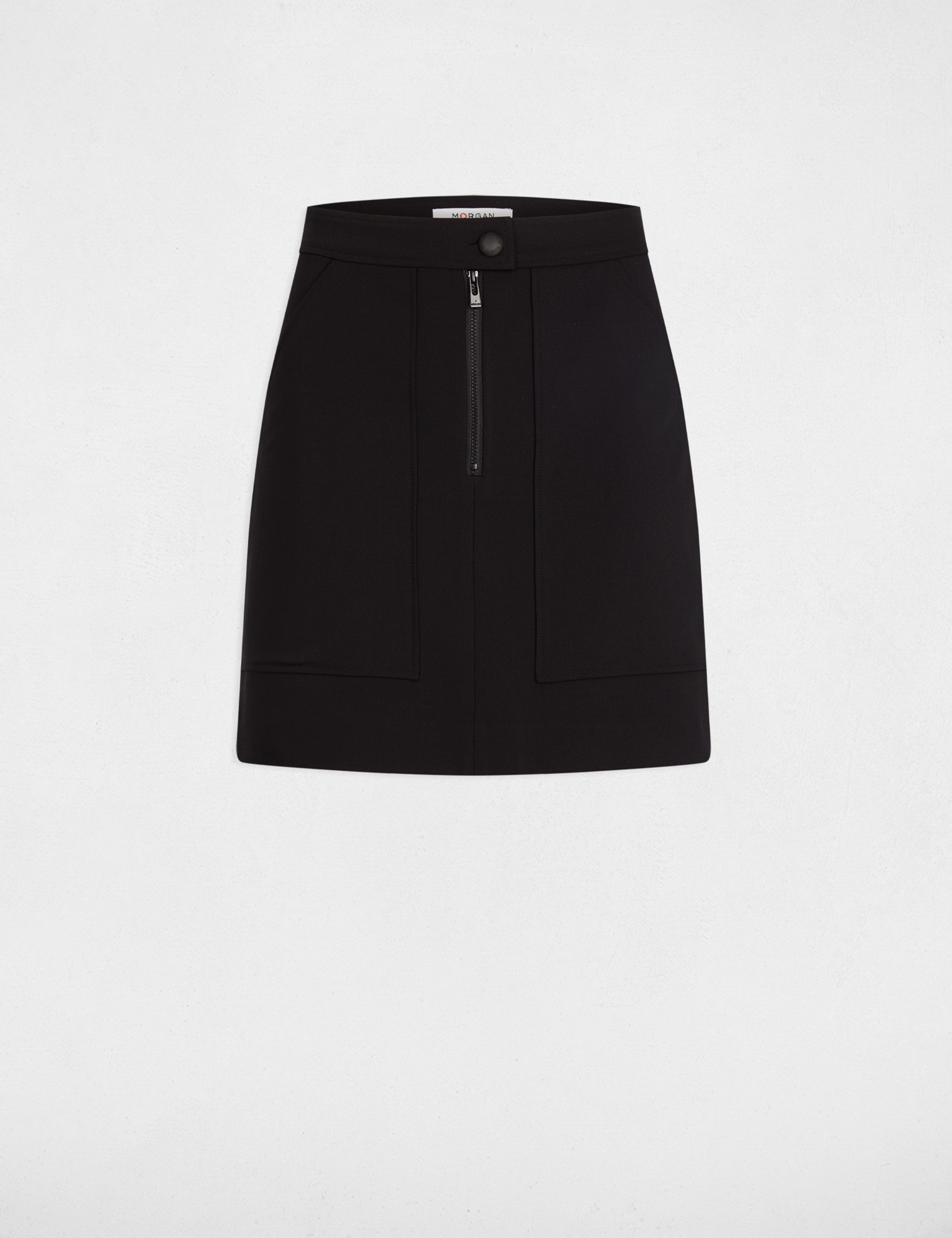 Short zipped skirt black women