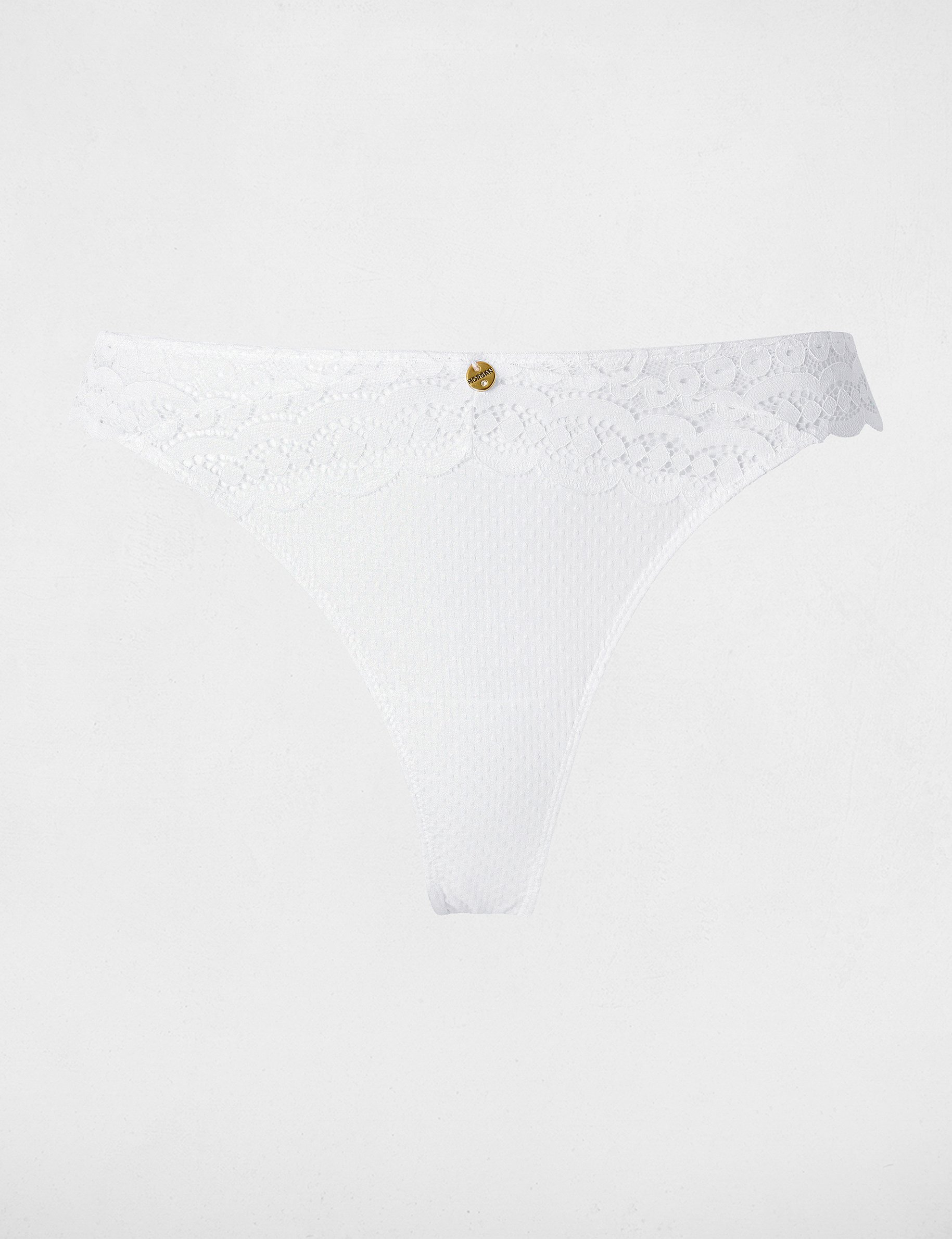 Low-rise lace thong white women