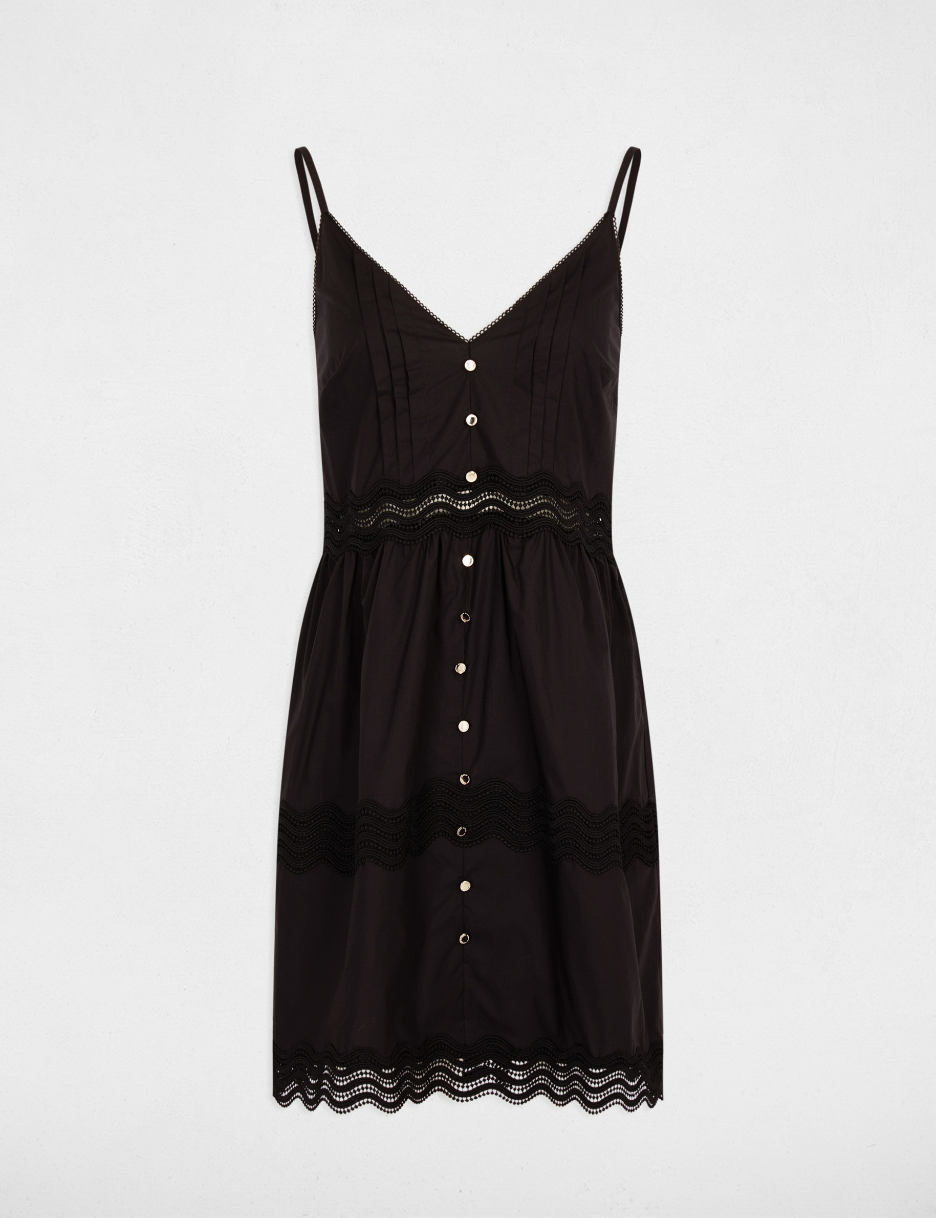 Dress with thin straps and V-neck black women