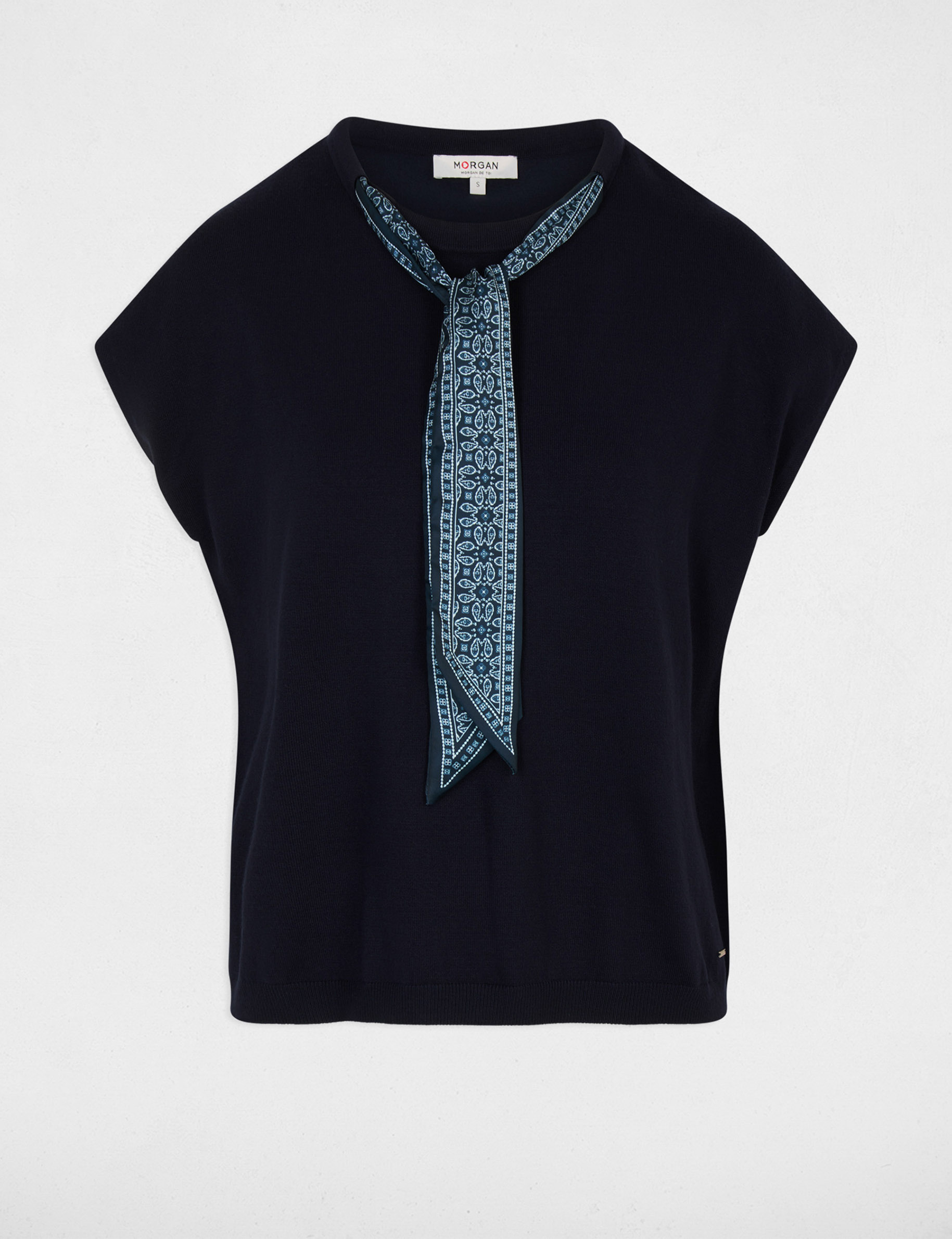 Sleeveless sweater navy blue women