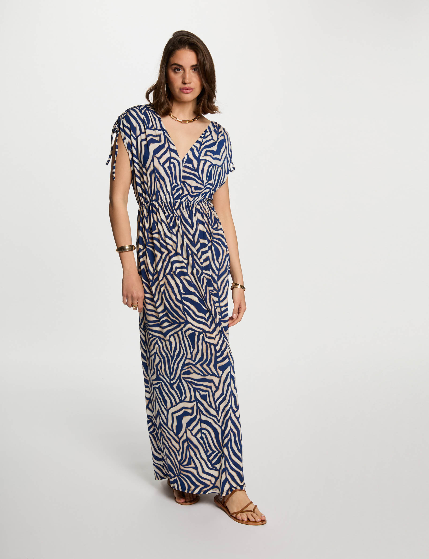 printed maxi straight dress multicolor women Printed maxi straight dress multicolor women