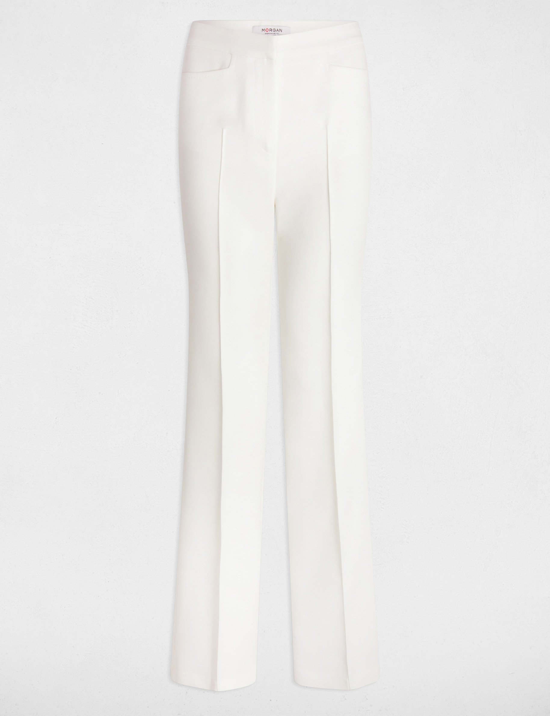 High-waist bootcut trousers white women