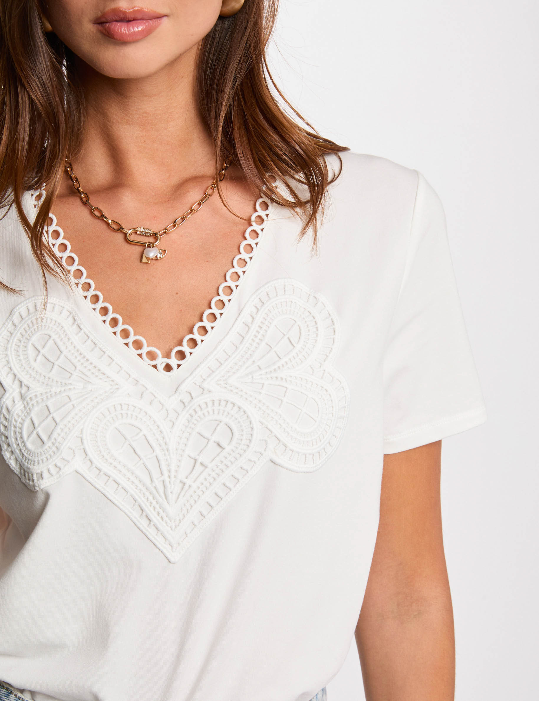 t shirt manches courtes blanc femme T-shirt manches courtes blanc femme