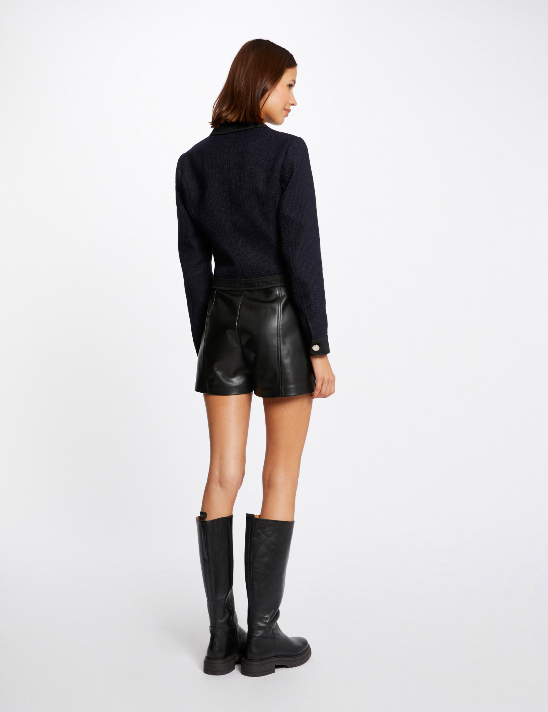 Straight buttoned jacket navy ladies' Straight buttoned jacket navy ladies'