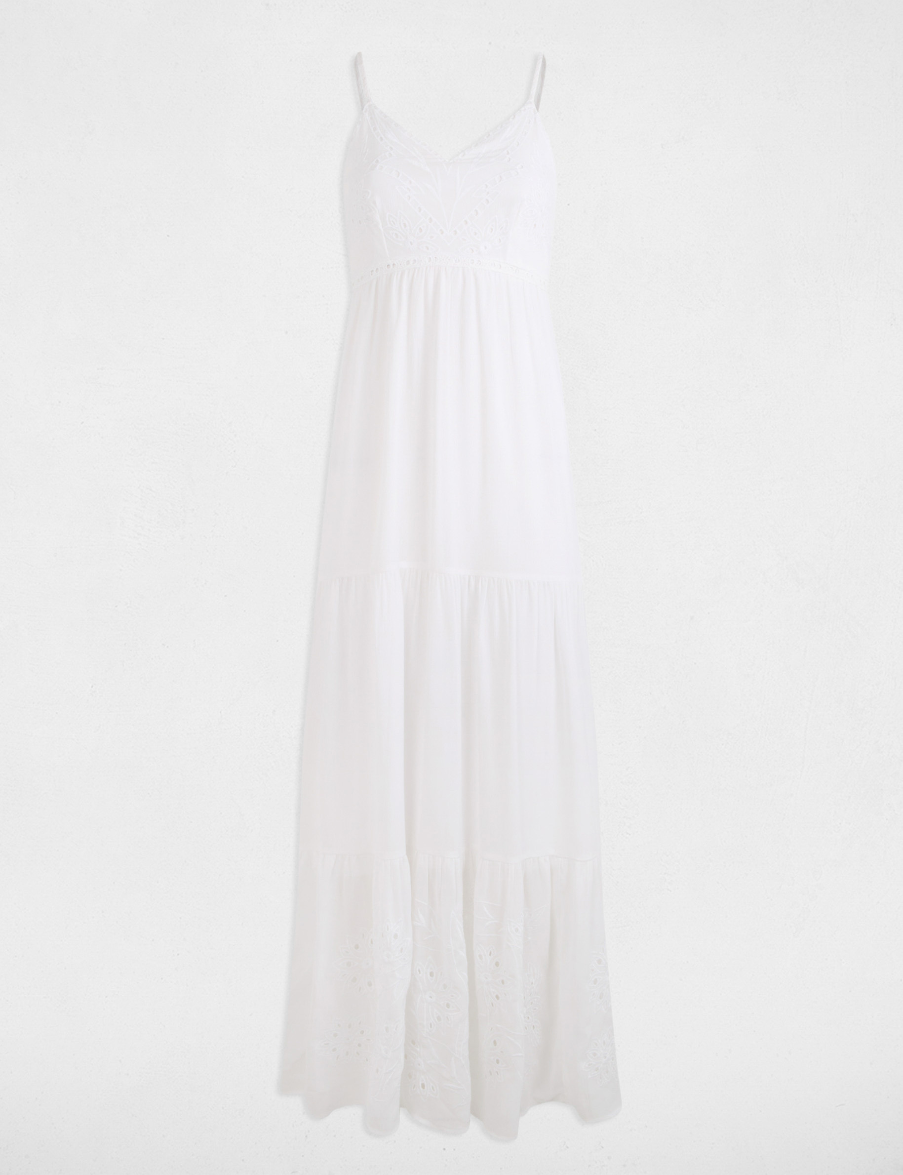 loose maxi embroidered dress white women Loose maxi embroidered dress white women