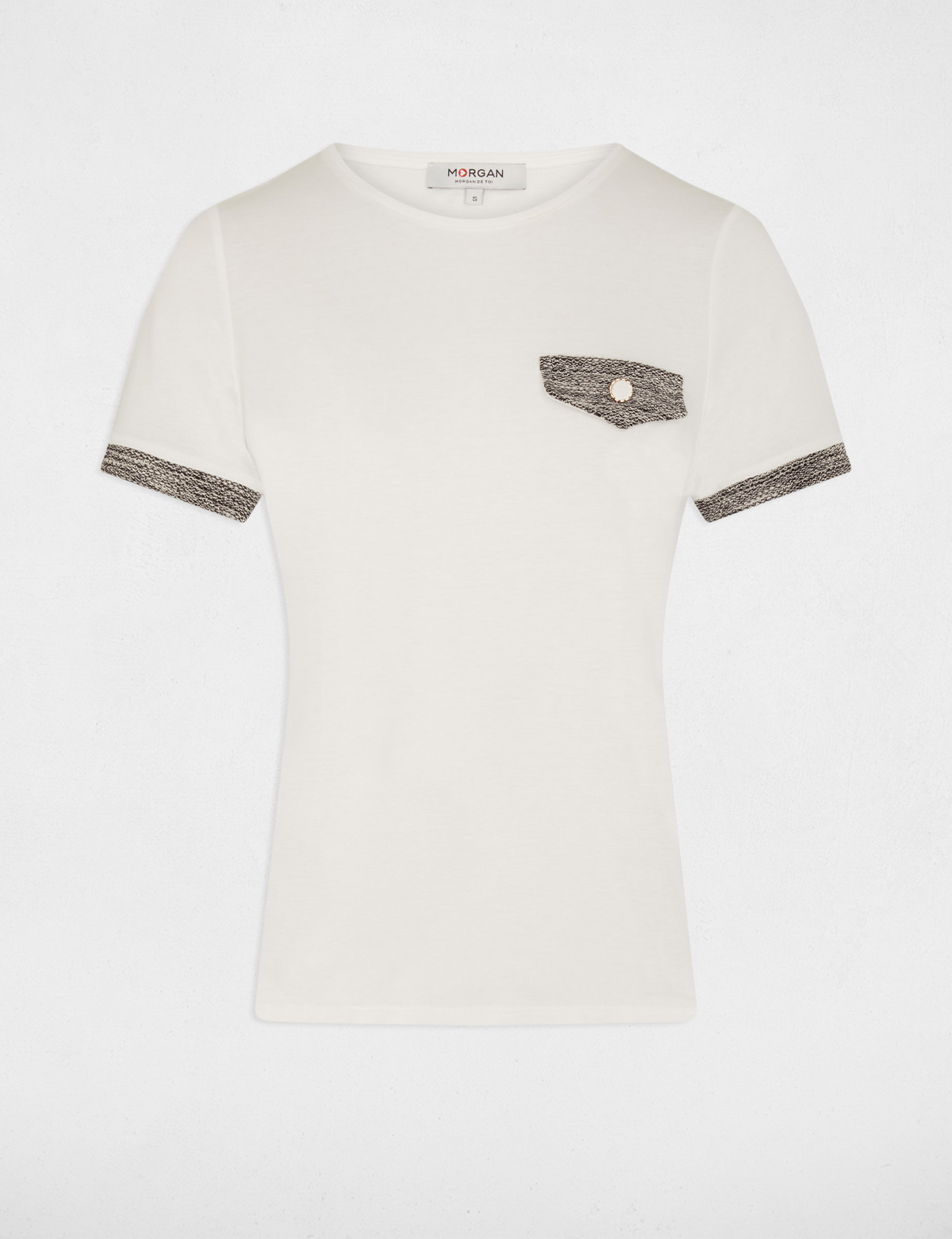 Short-sleeved t-shirt ecru ladies'