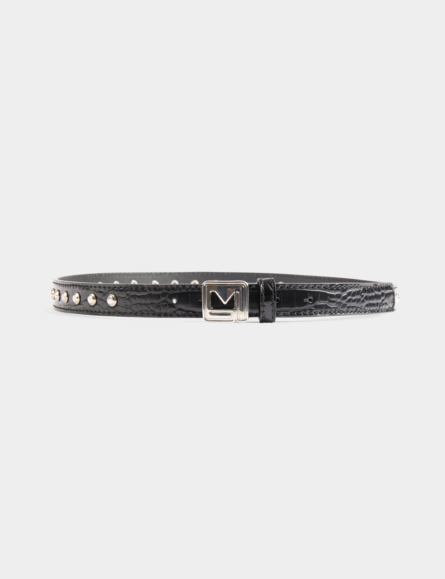 belt croc effect and studs black women Belt croc effect and studs black women