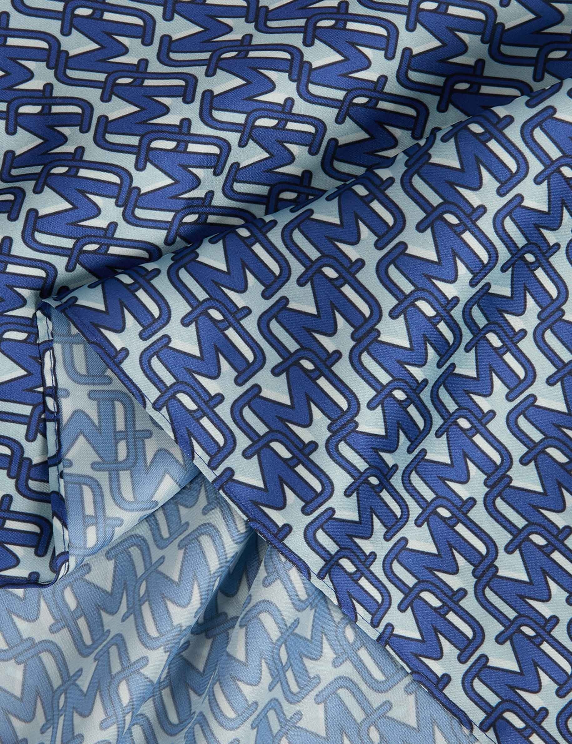 satin printed scarf blue women Satin printed scarf blue women