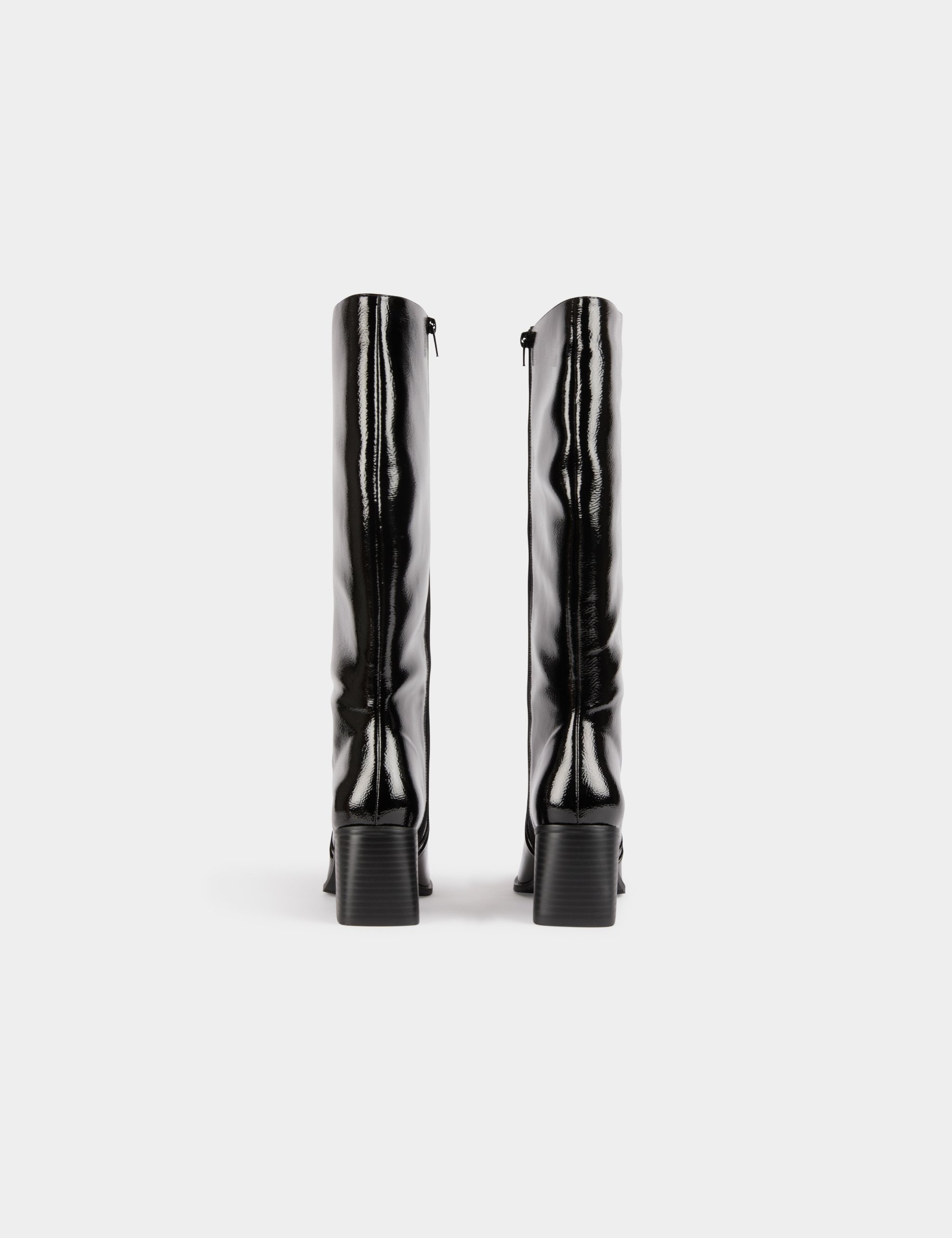 patent boots with heels black women Patent boots with heels black women