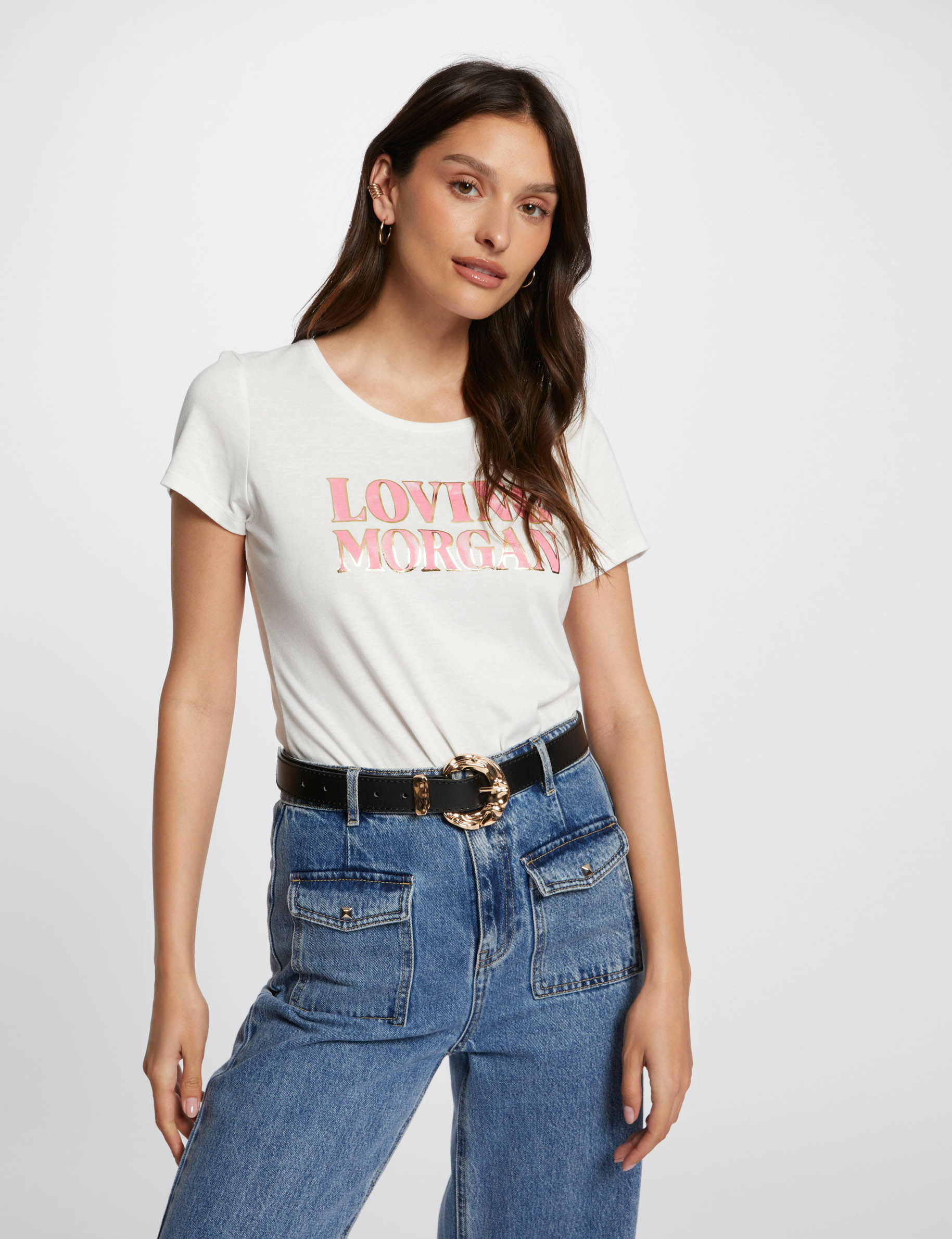 t shirt with message ecru women T-shirt with message ecru women