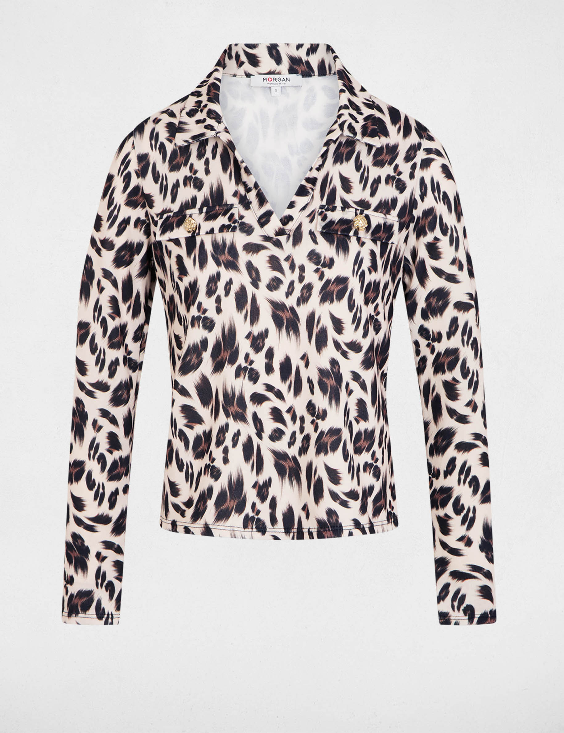 Lightweight knit with a lapel collar multicolor women