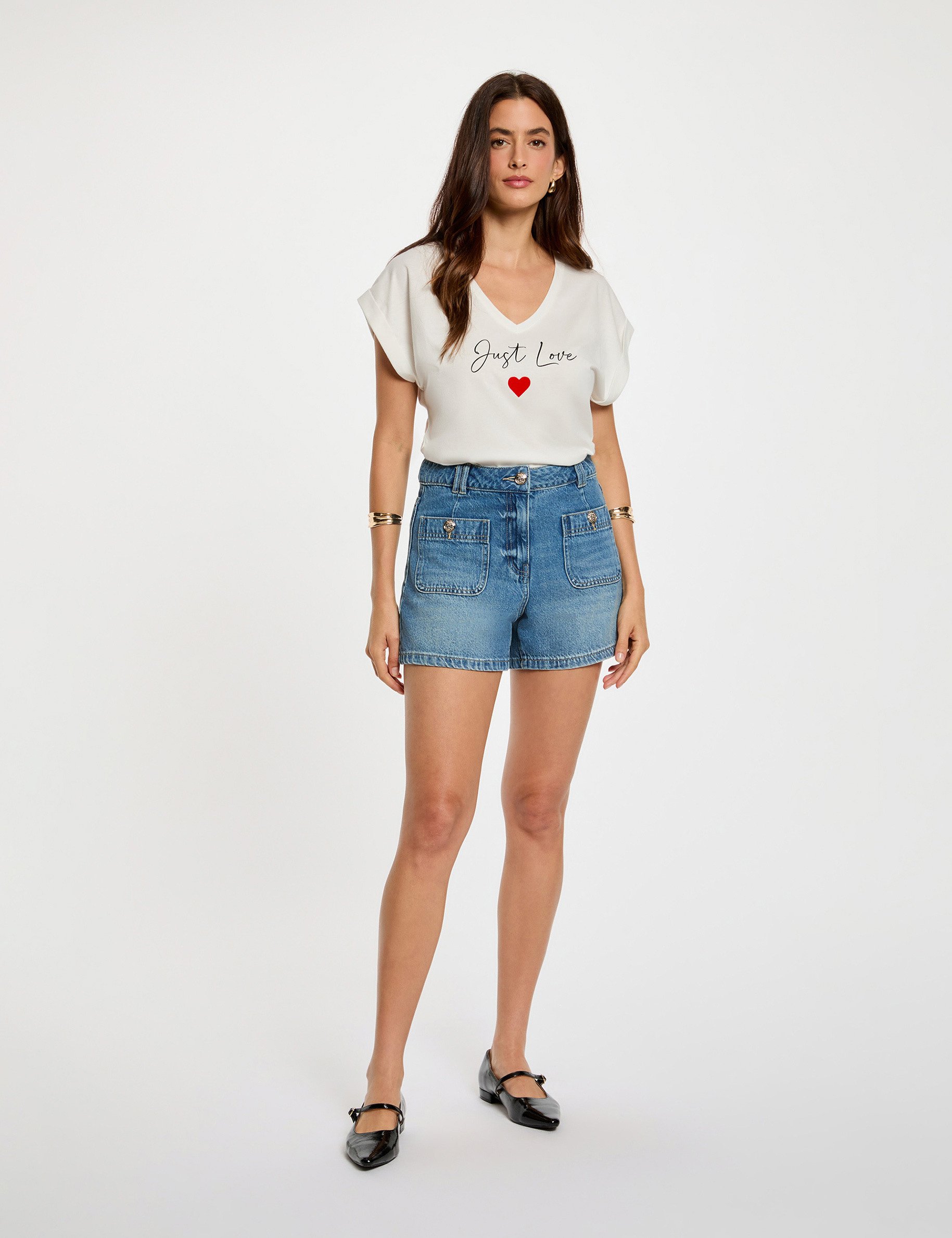 cropped v neck t shirt white women Cropped v-neck t-shirt white women