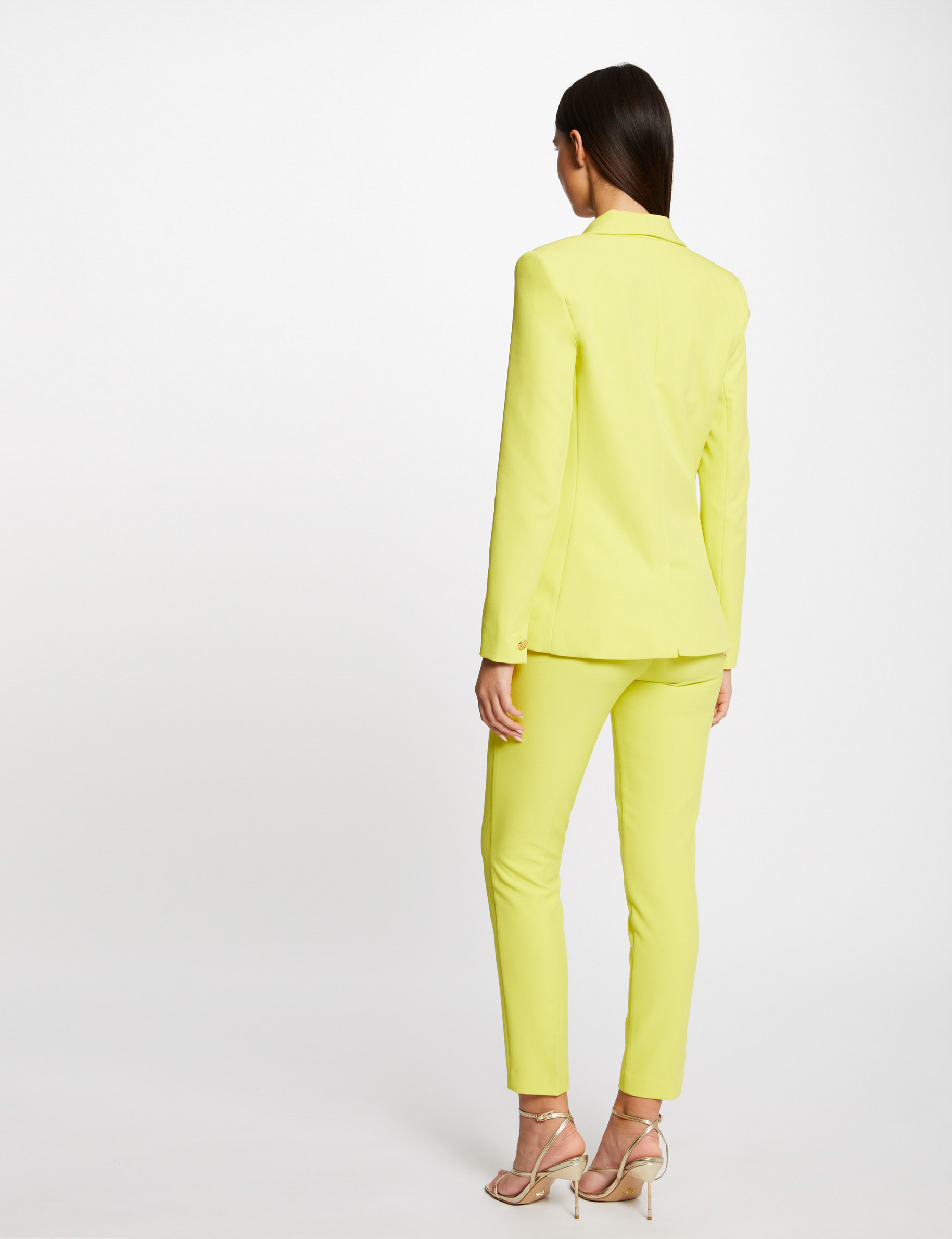 Buttoned waisted jacket yellow ladies' Buttoned waisted jacket yellow ladies'