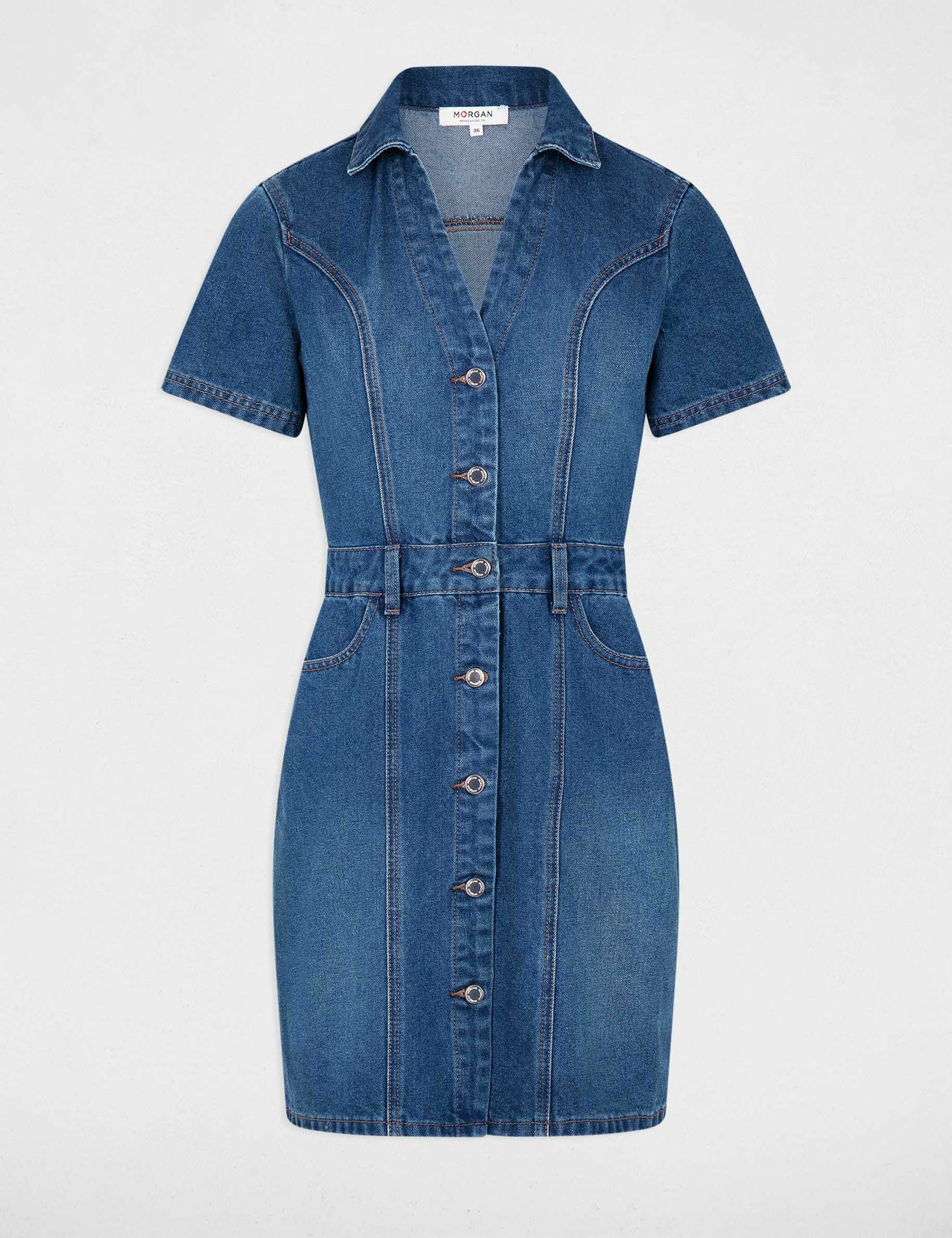 Womens fitted denim dress hotsell