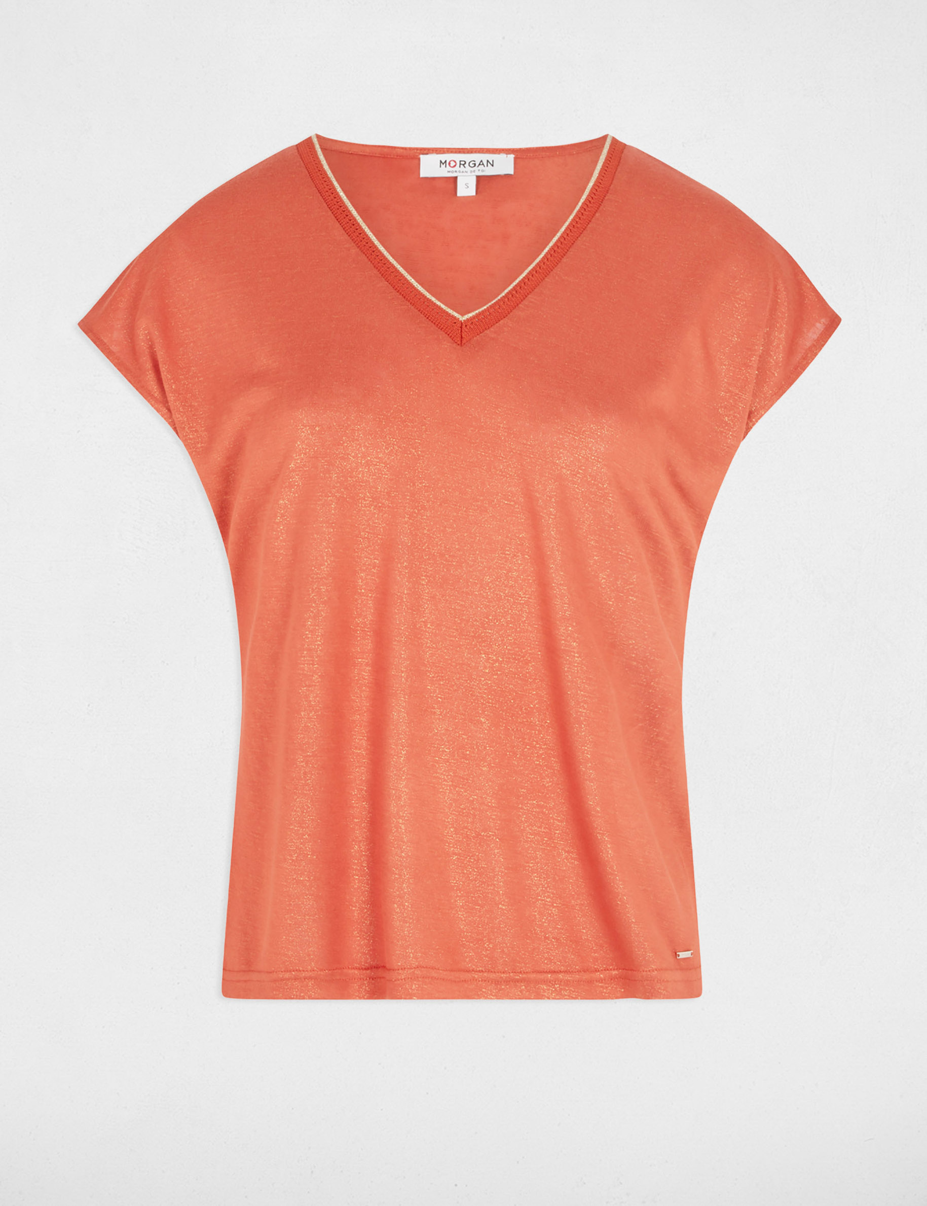 short sleeved t shirt dark orange women Short-sleeved t-shirt dark orange women