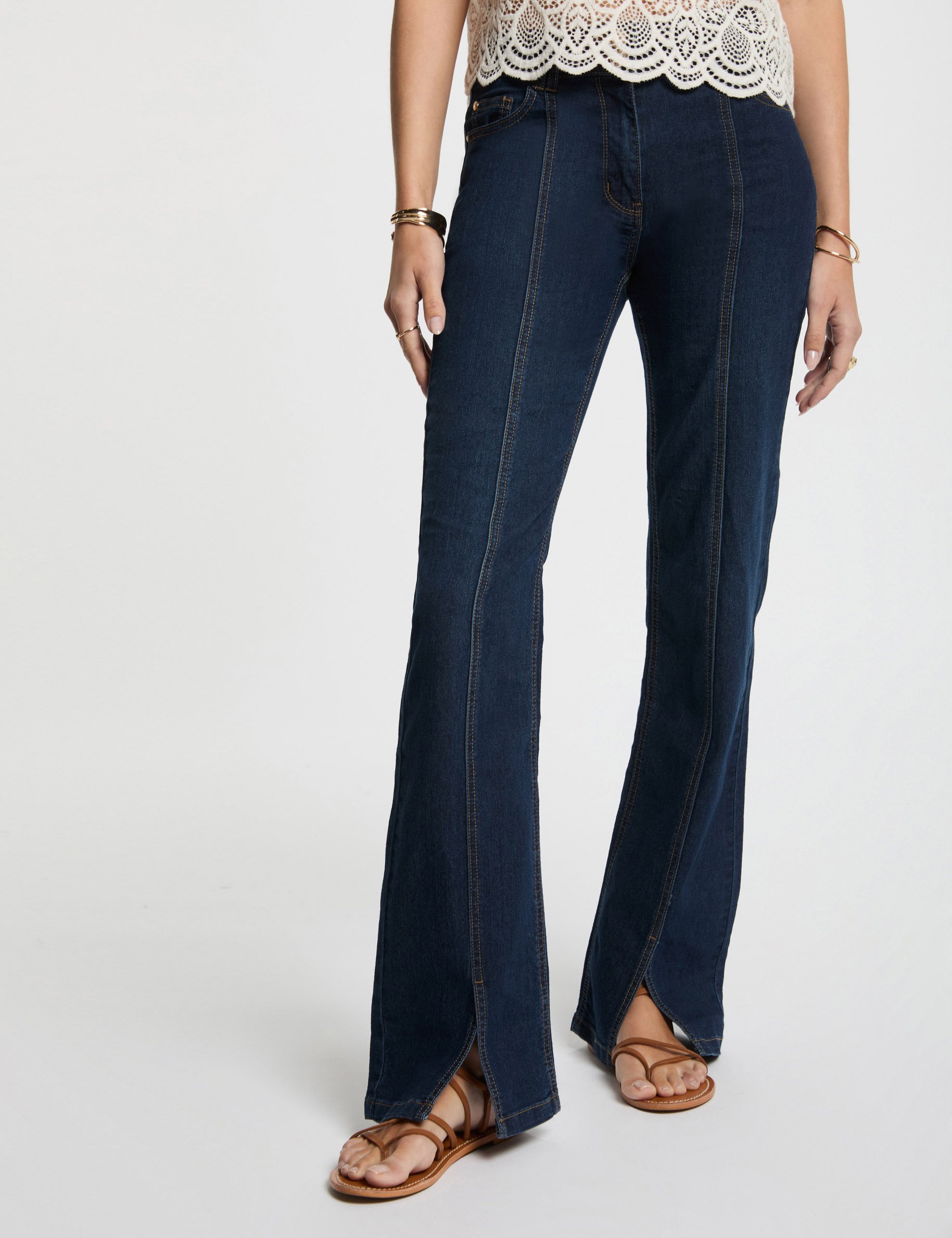 bootcut jeans with slits raw denim women Bootcut jeans with slits raw denim women