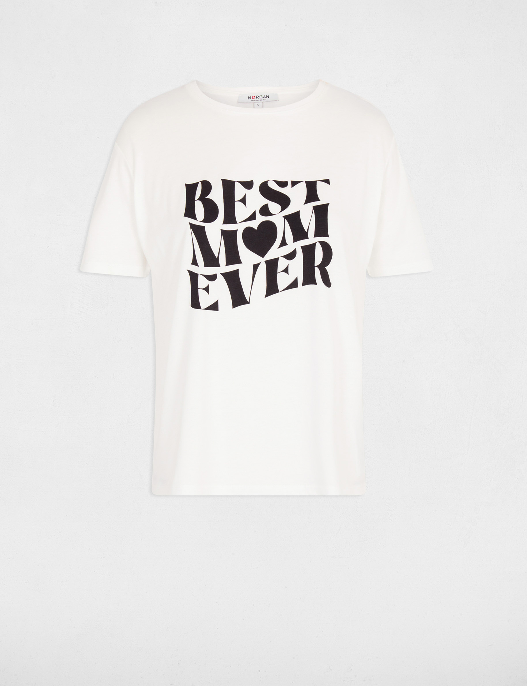 Round neck short-sleeve t-shirt white women