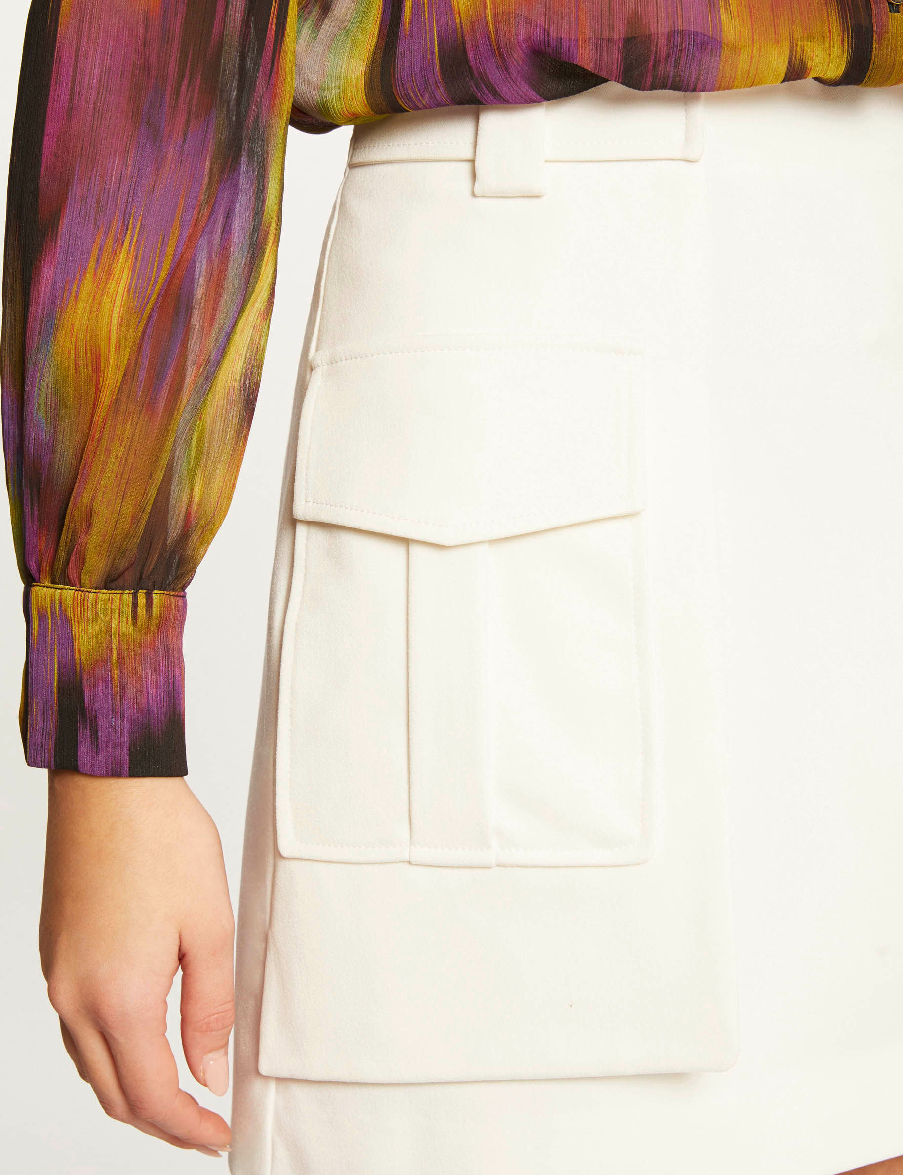 Straight skirt with side pockets ecru ladies' Straight skirt with side pockets ecru ladies'