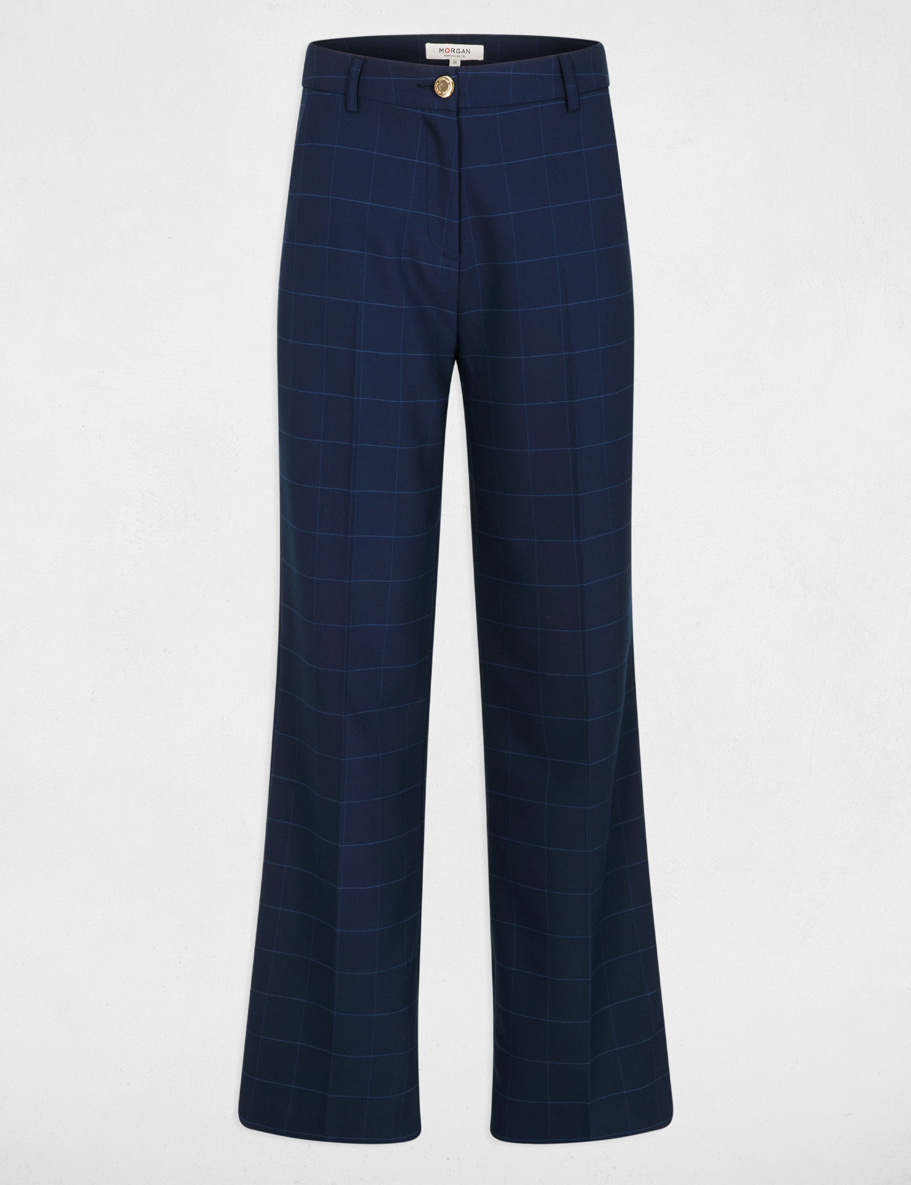 High-waisted trousers navy blue women
