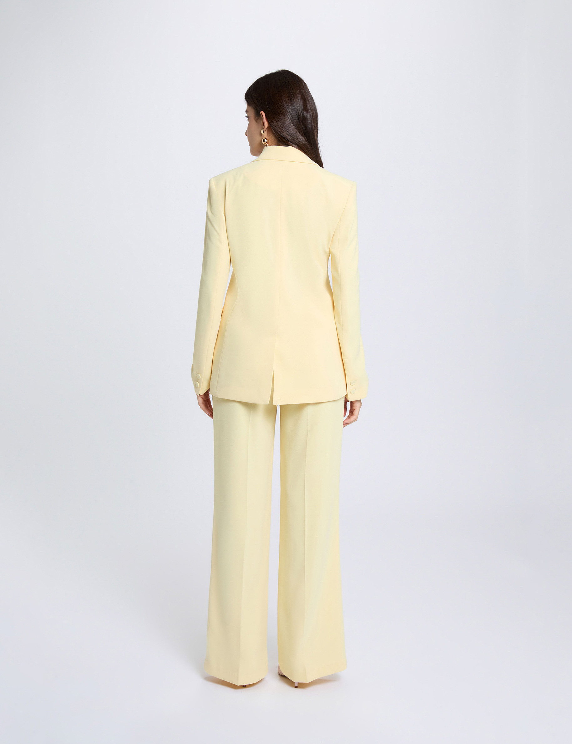 Jacket with tailored collar light yellow women