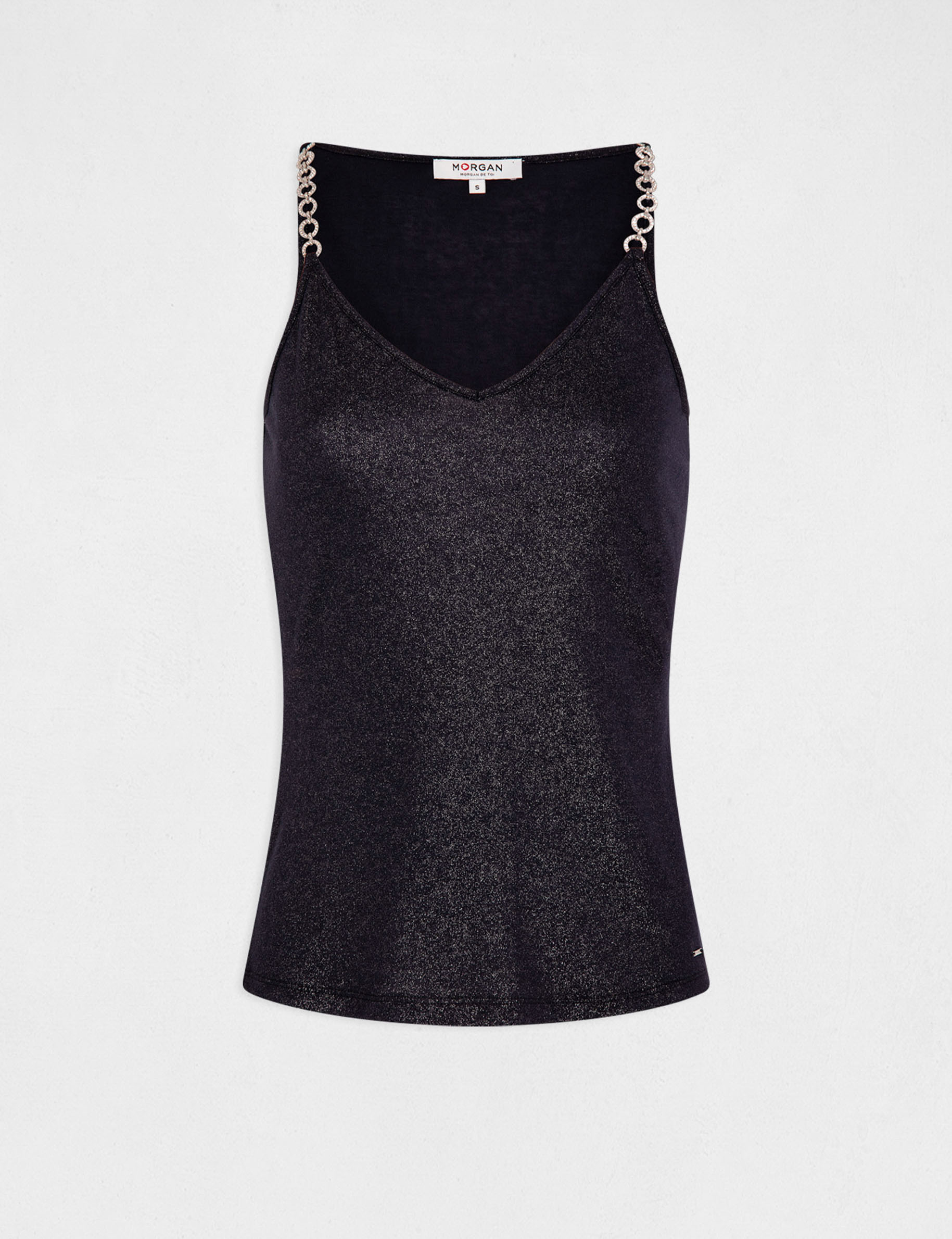 Vest top thin straps with chains navy ladies' Vest top thin straps with chains navy ladies'