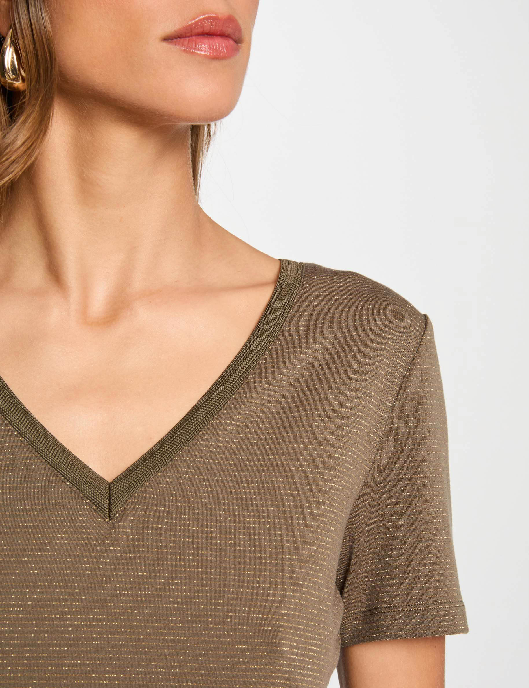 short sleeved t shirt khaki green women Short-sleeved t-shirt khaki green women