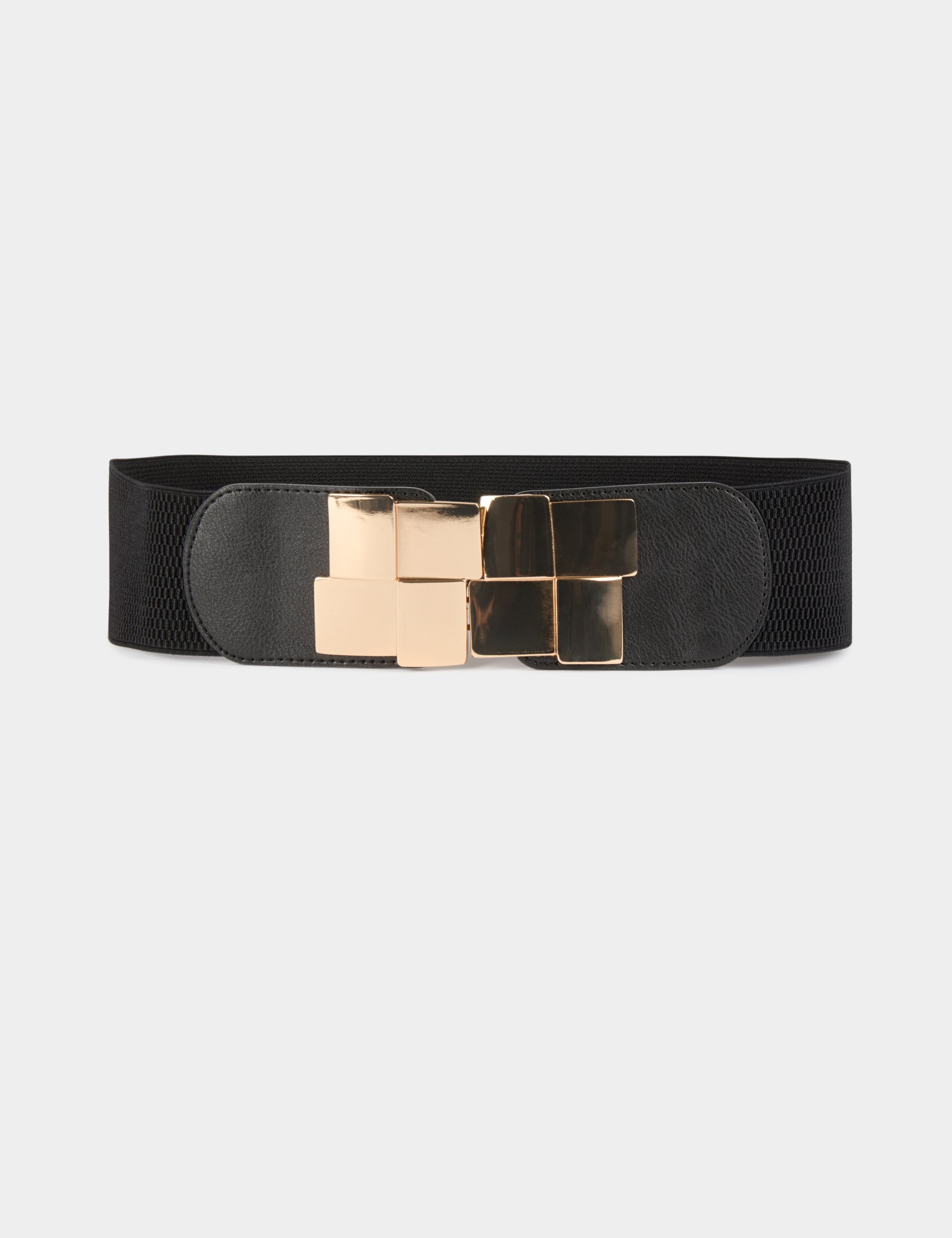 elasticised belt with buckles black women Elasticised belt with buckles black women