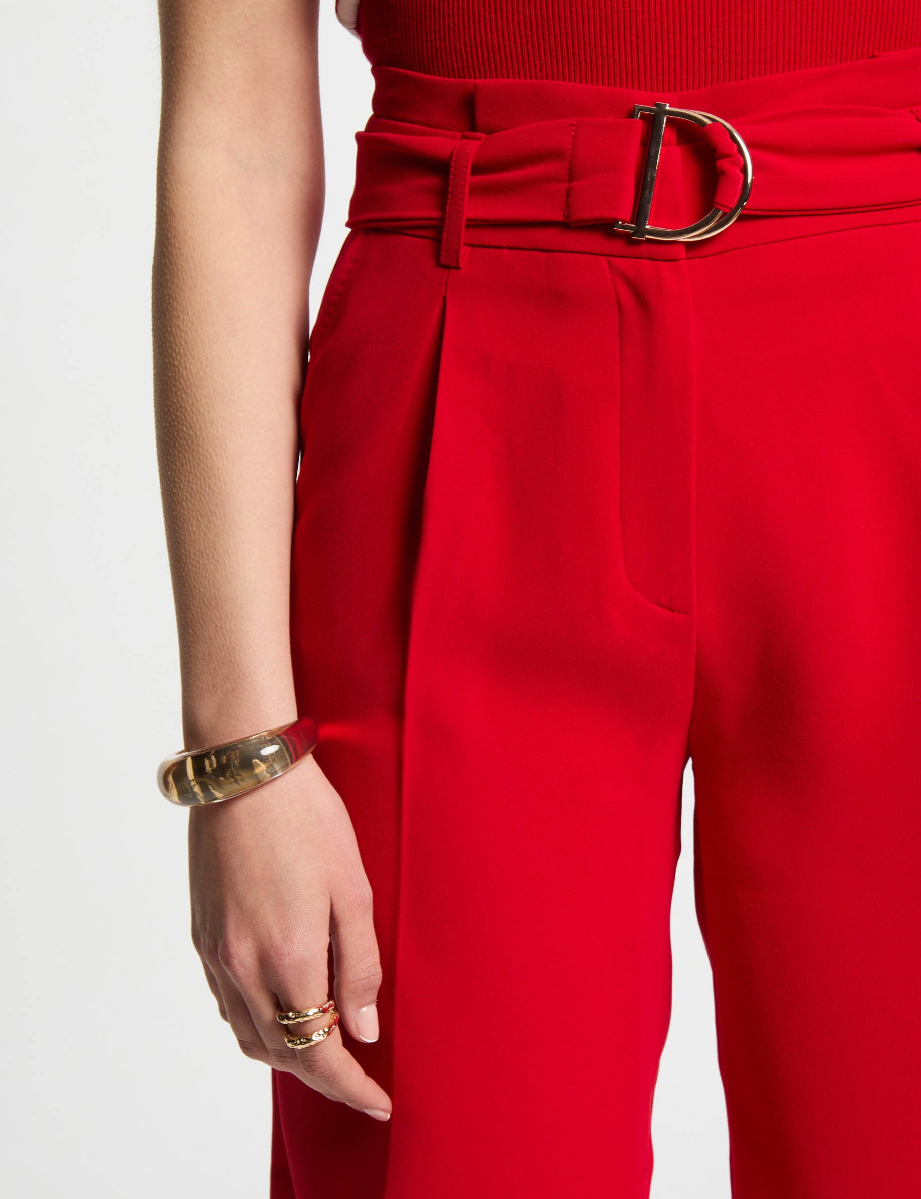 straight bermuda with darts red women Straight bermuda with darts red women