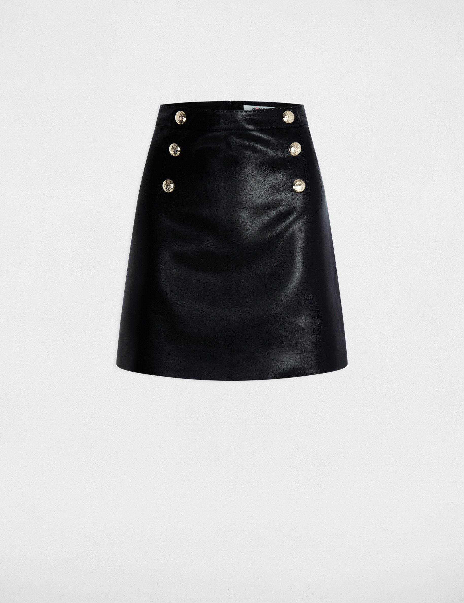 Faux leather mini skirt black women