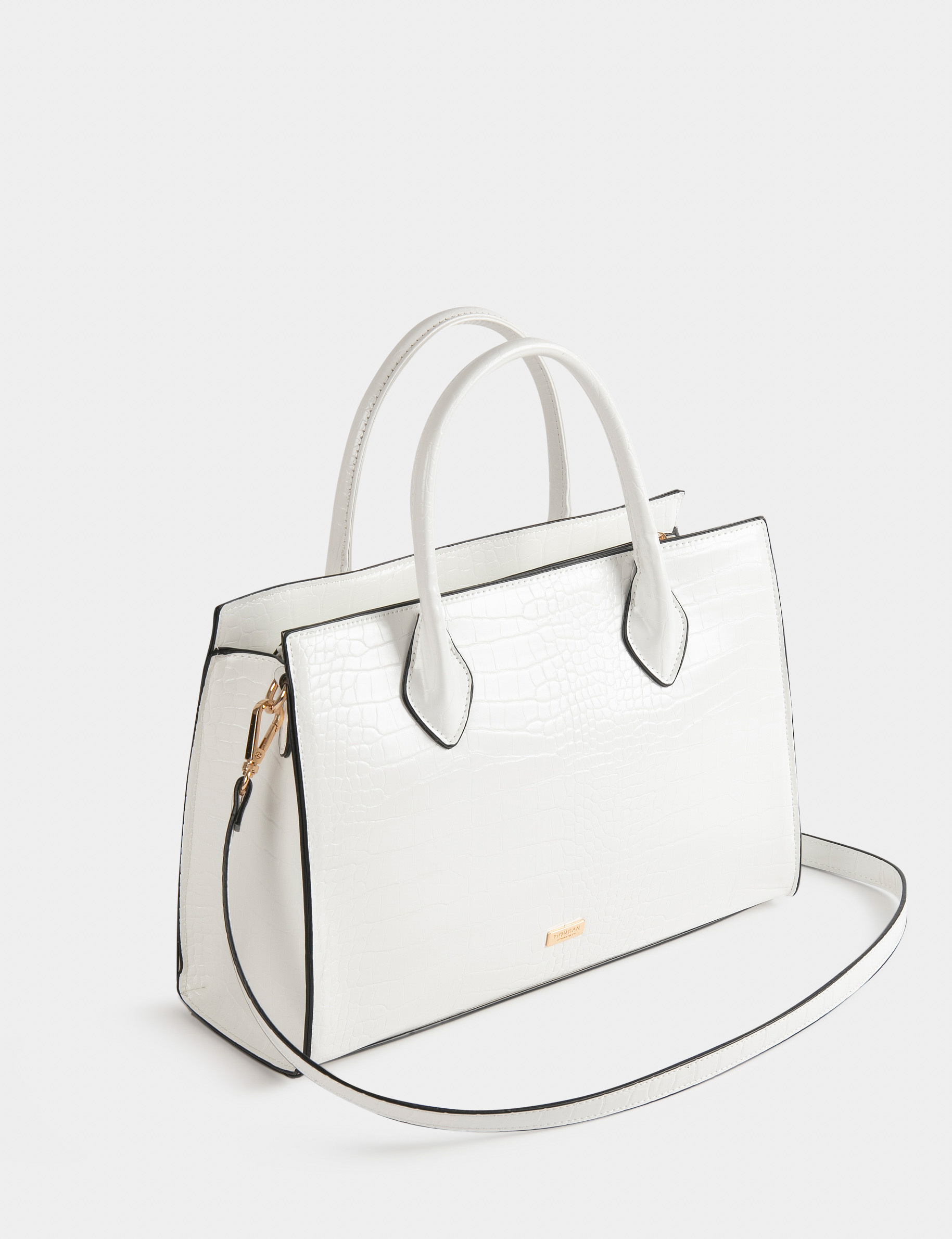 Bag with croc effect white ladies' Bag with croc effect white ladies'