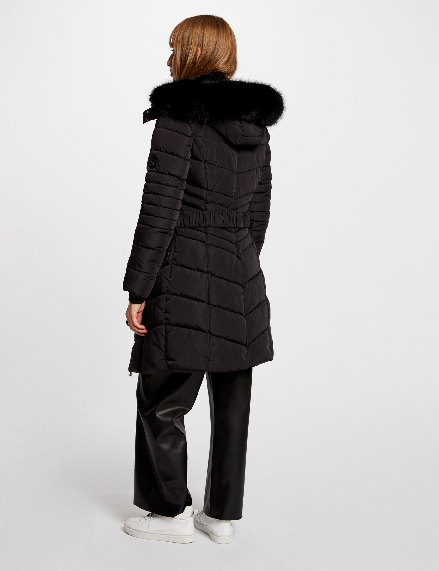 Long padded jacket with hood store