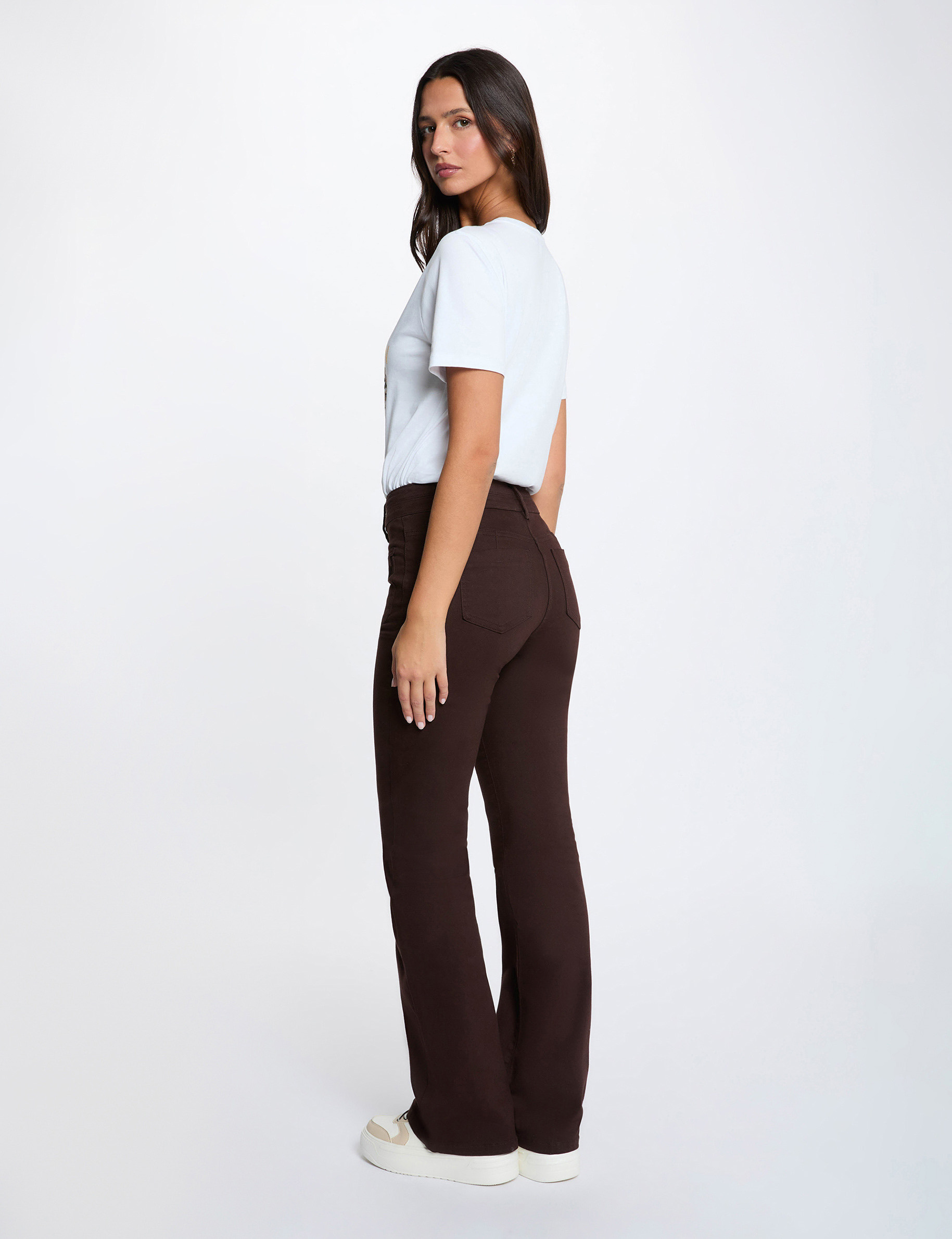 Bootcut trousers dark brown women