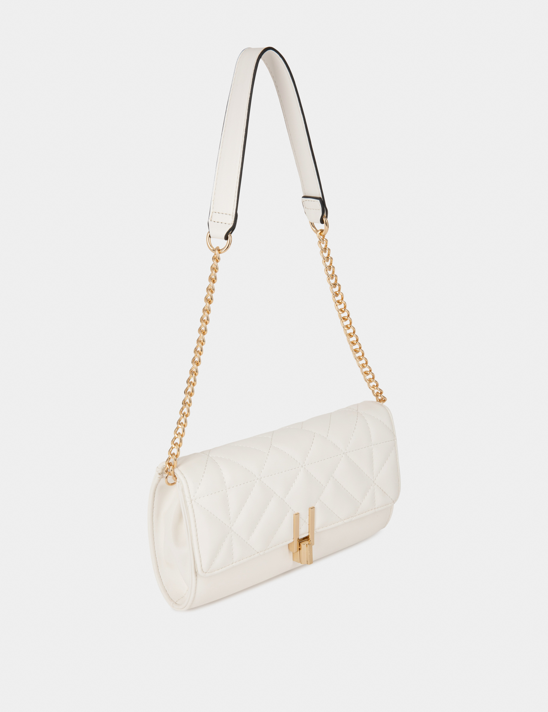 Clutch bag with quilted effect white ladies' Clutch bag with quilted effect white ladies'