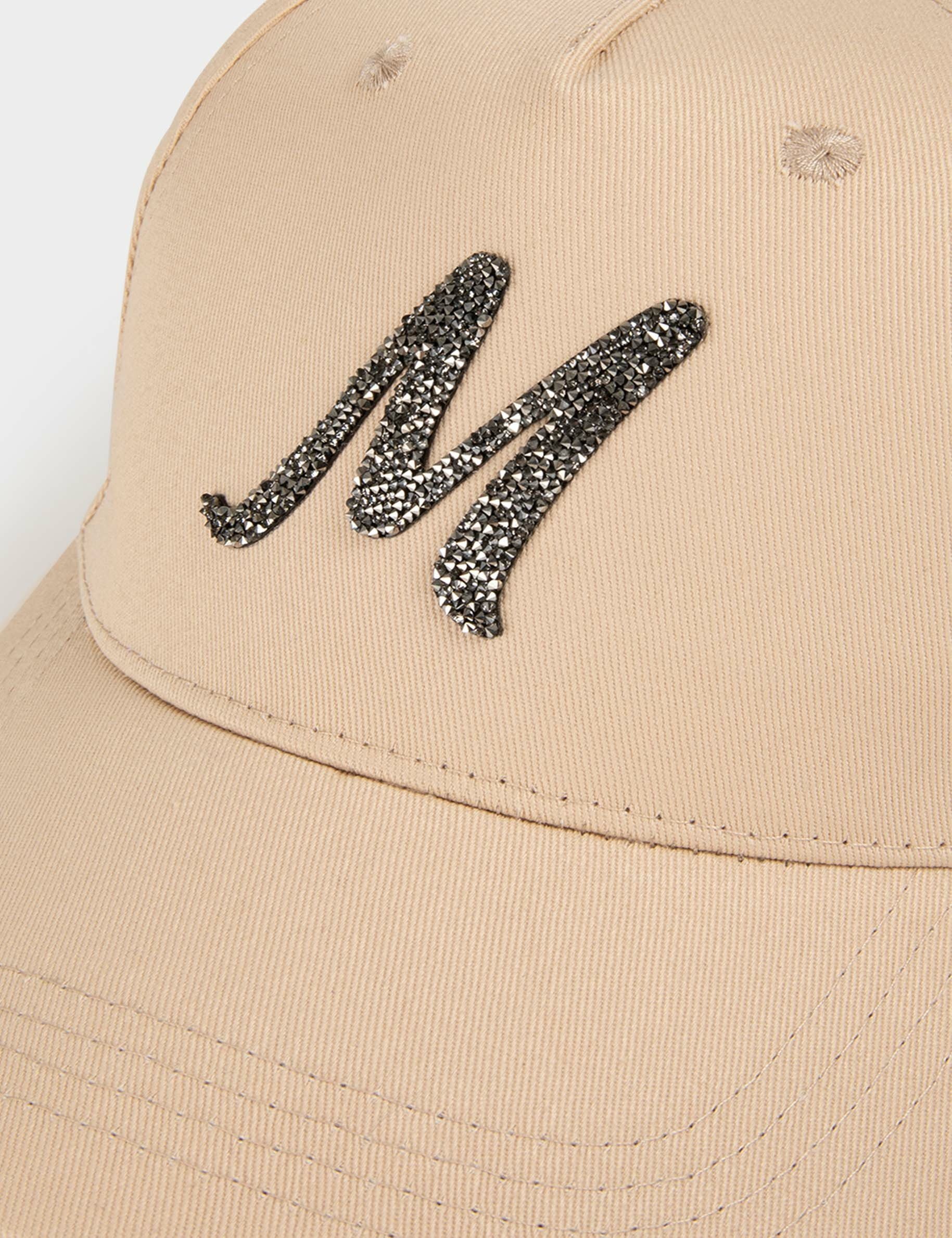 m cap with rhinestones beige women M cap with rhinestones beige women