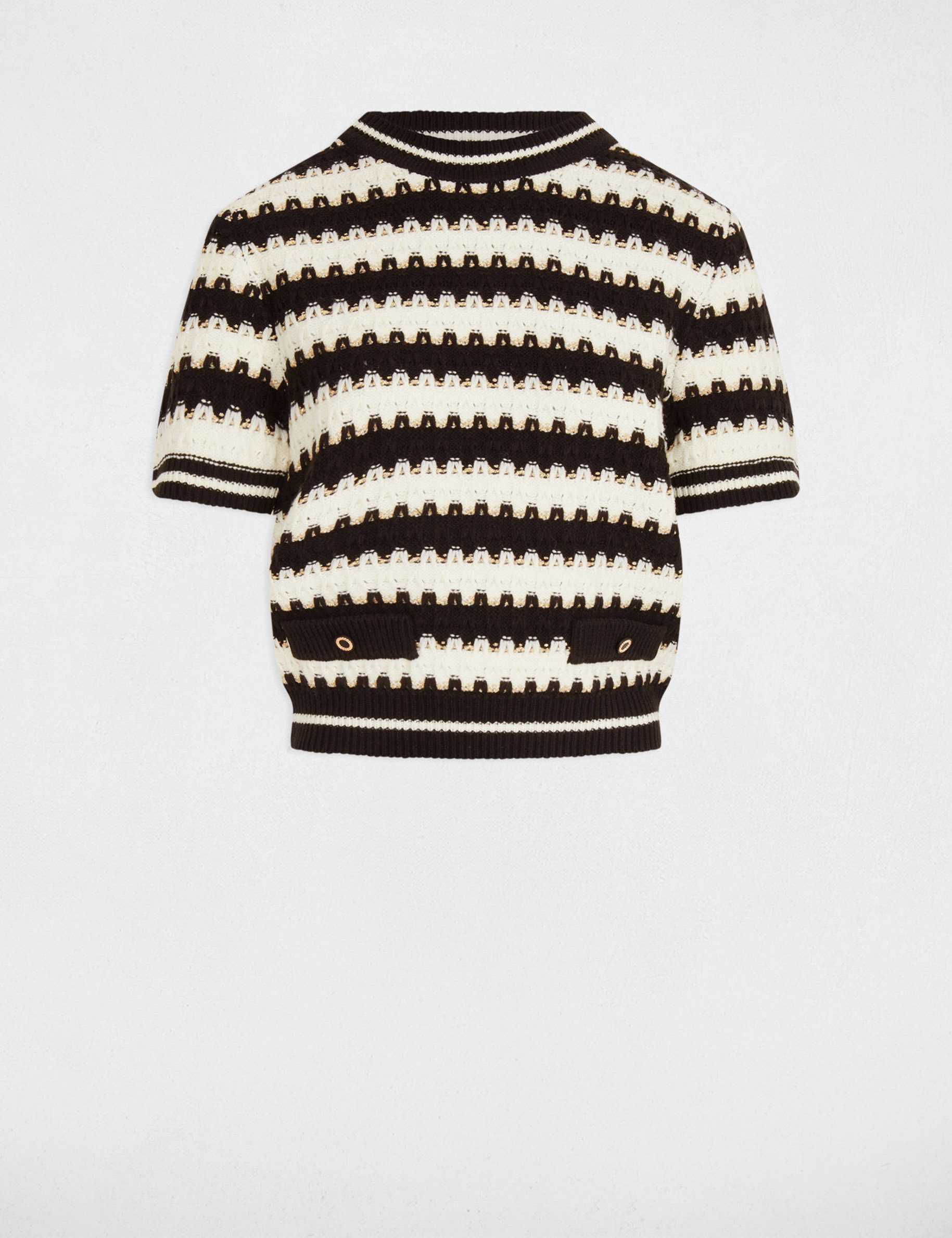 stripped jumper short sleeves white women Stripped jumper short-sleeves white women