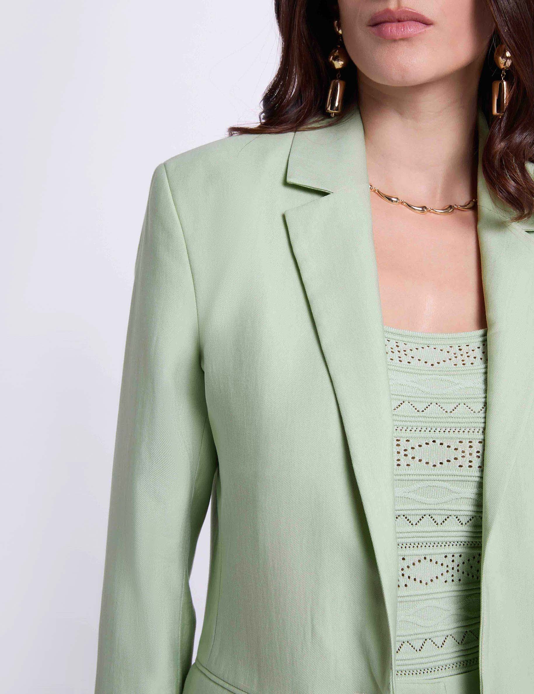 Fitted jacket with tailored collar pastel green women