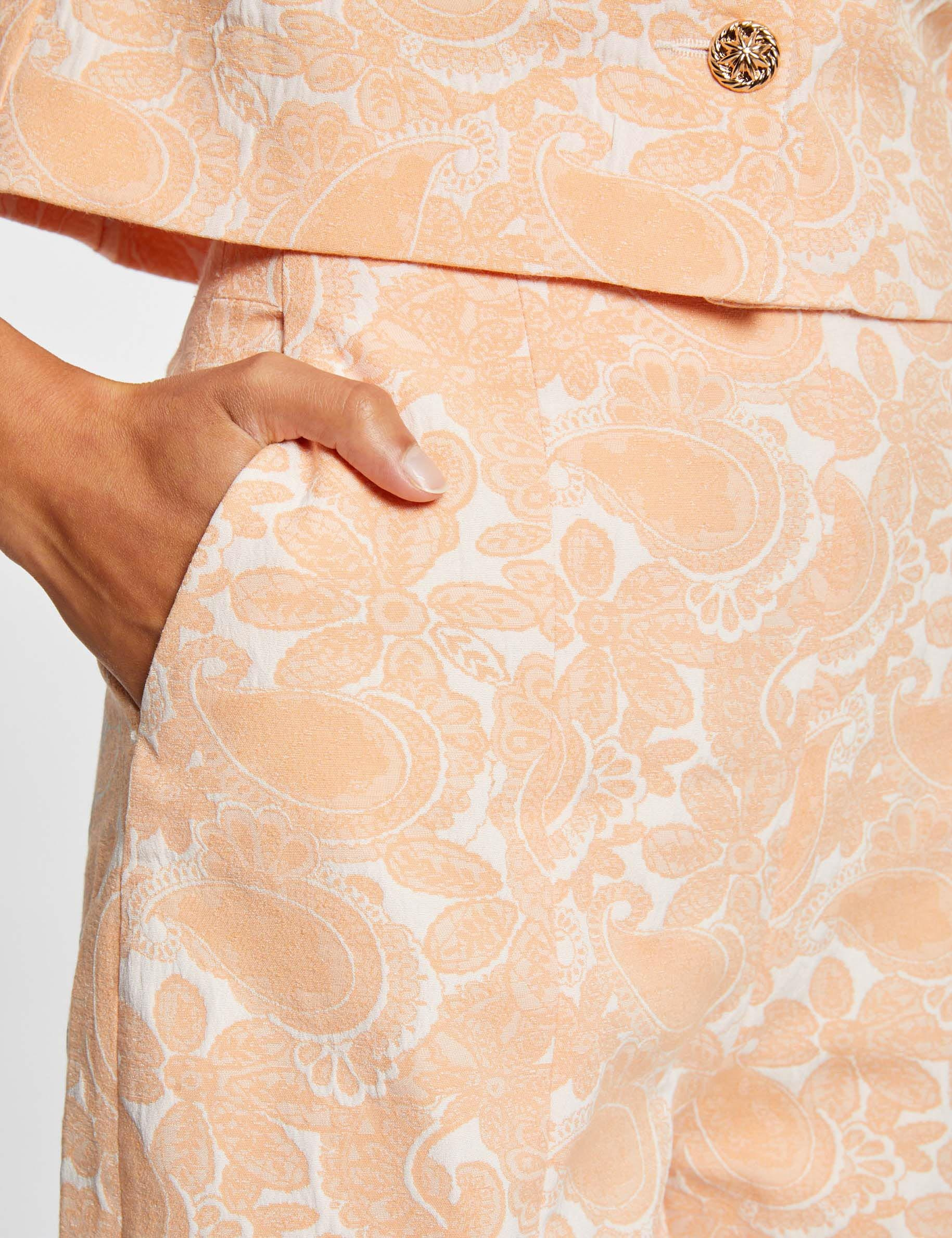 Straight shorts with paisley print orange ladies' Straight shorts with paisley print orange ladies'