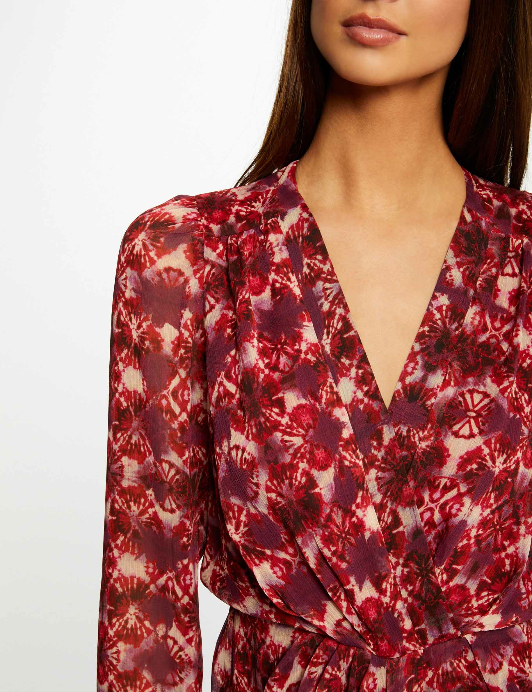 Straight draped dress abstract print multico ladies' Straight draped dress abstract print multico ladies'