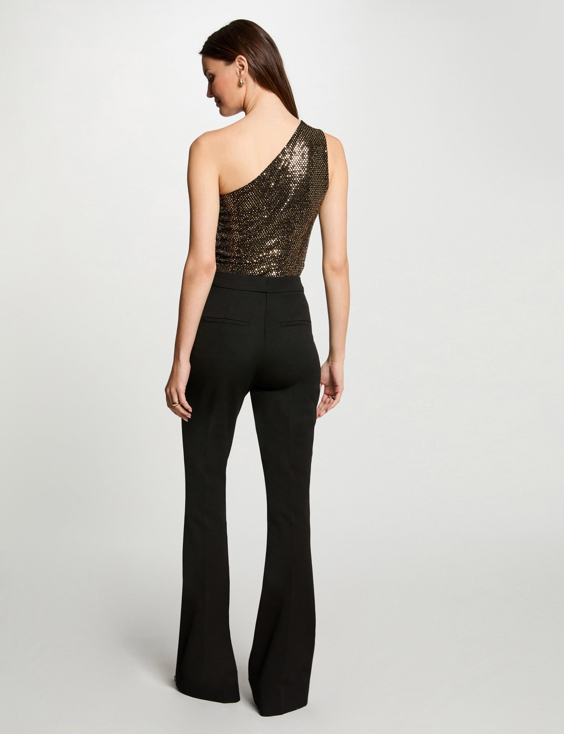 asymmetrical top rhinestones gold women Asymmetrical top rhinestones gold women