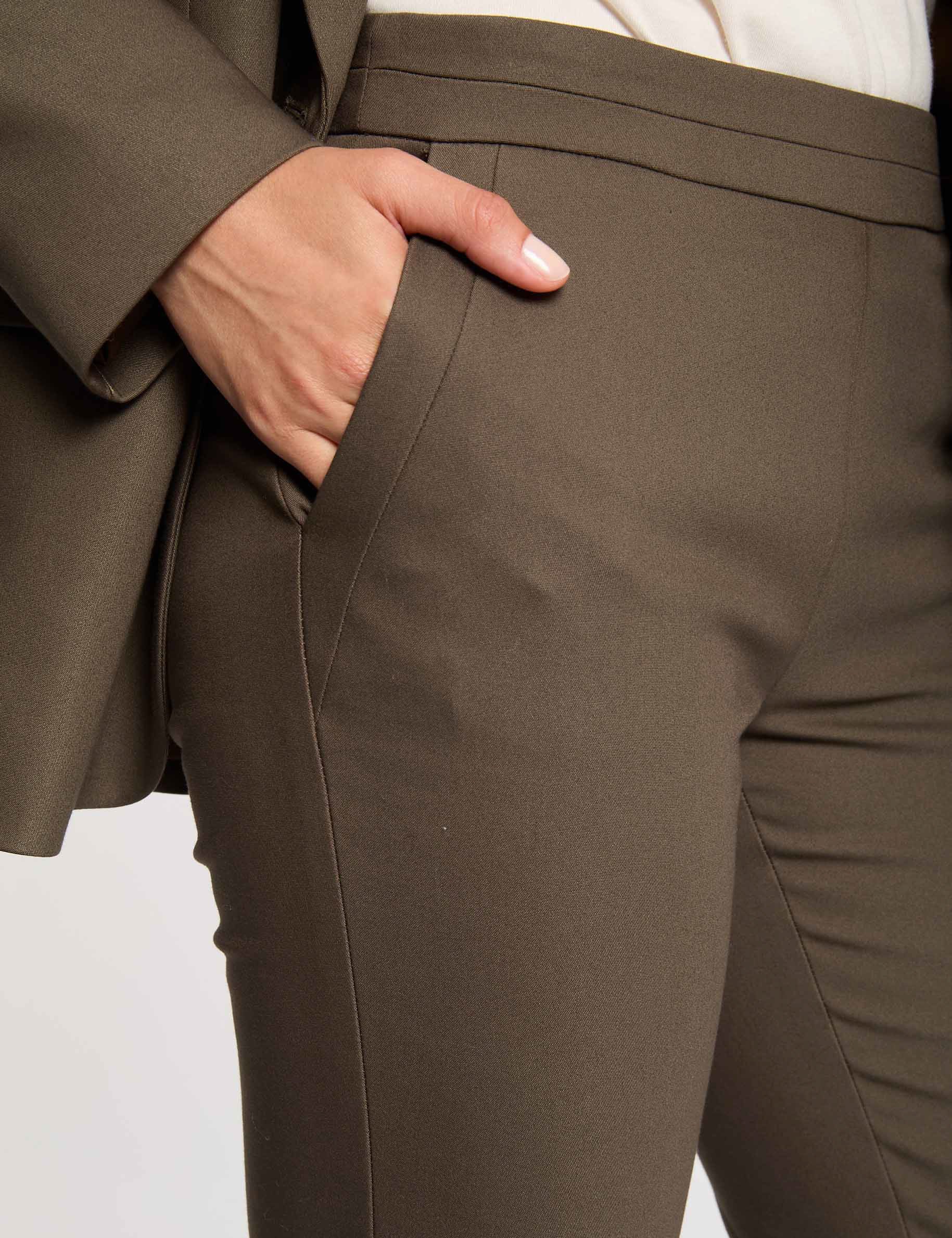 pantalon cigarette 78eme vert kaki femme Pantalon cigarette 7/8ème vert kaki femme
